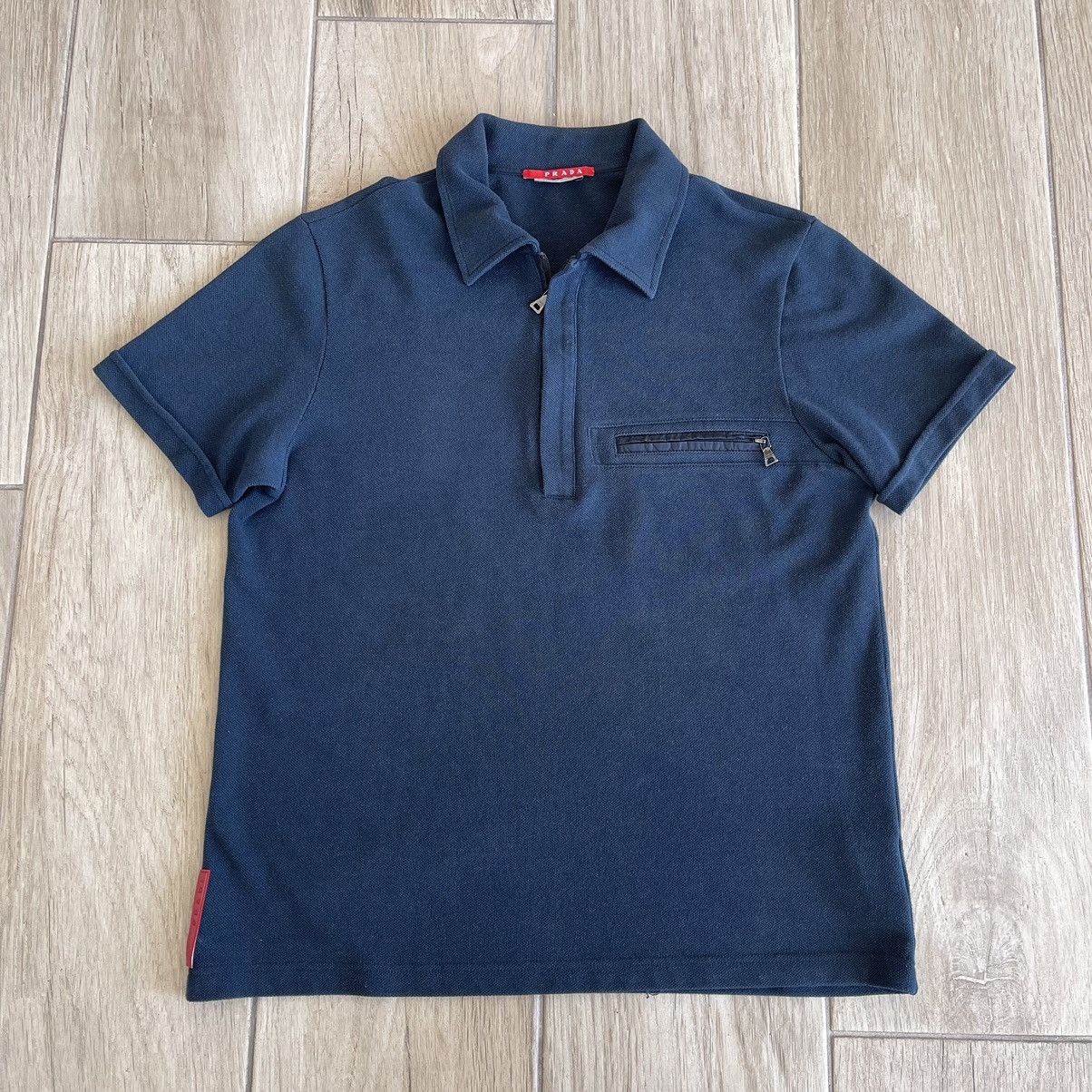 00s PRADA Sport Logo Polo Shirt – Size M Prada Prada Sport 00s Zip Closure Polo Shirt | Grailed