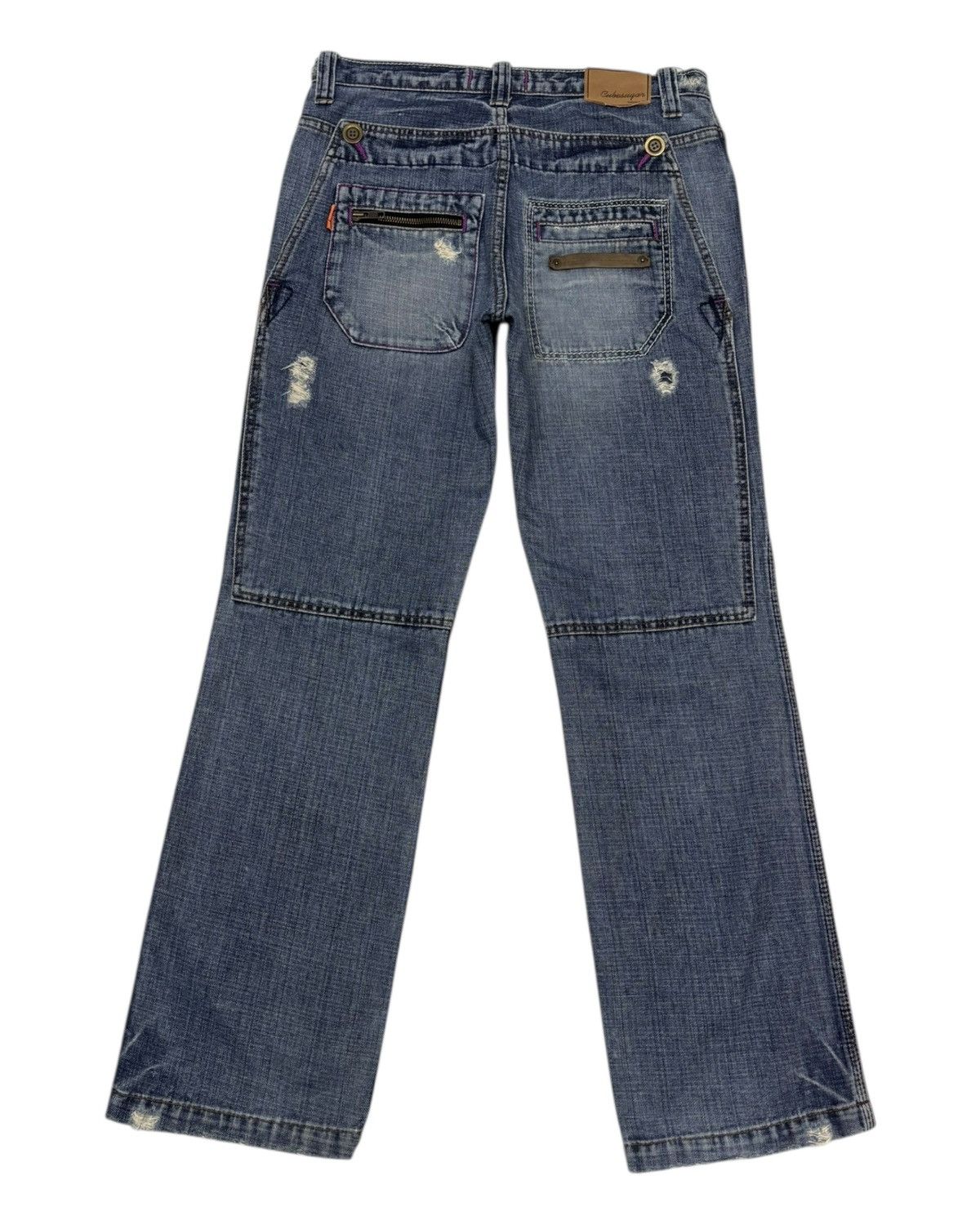 Hysteric Glamour × Le Grande Bleu (L.G.B.) × Tornado Mart Vintage Japanese Rare Pocket Double Cube Sugar Distress Jean Size US 31 - 8 Thumbnail