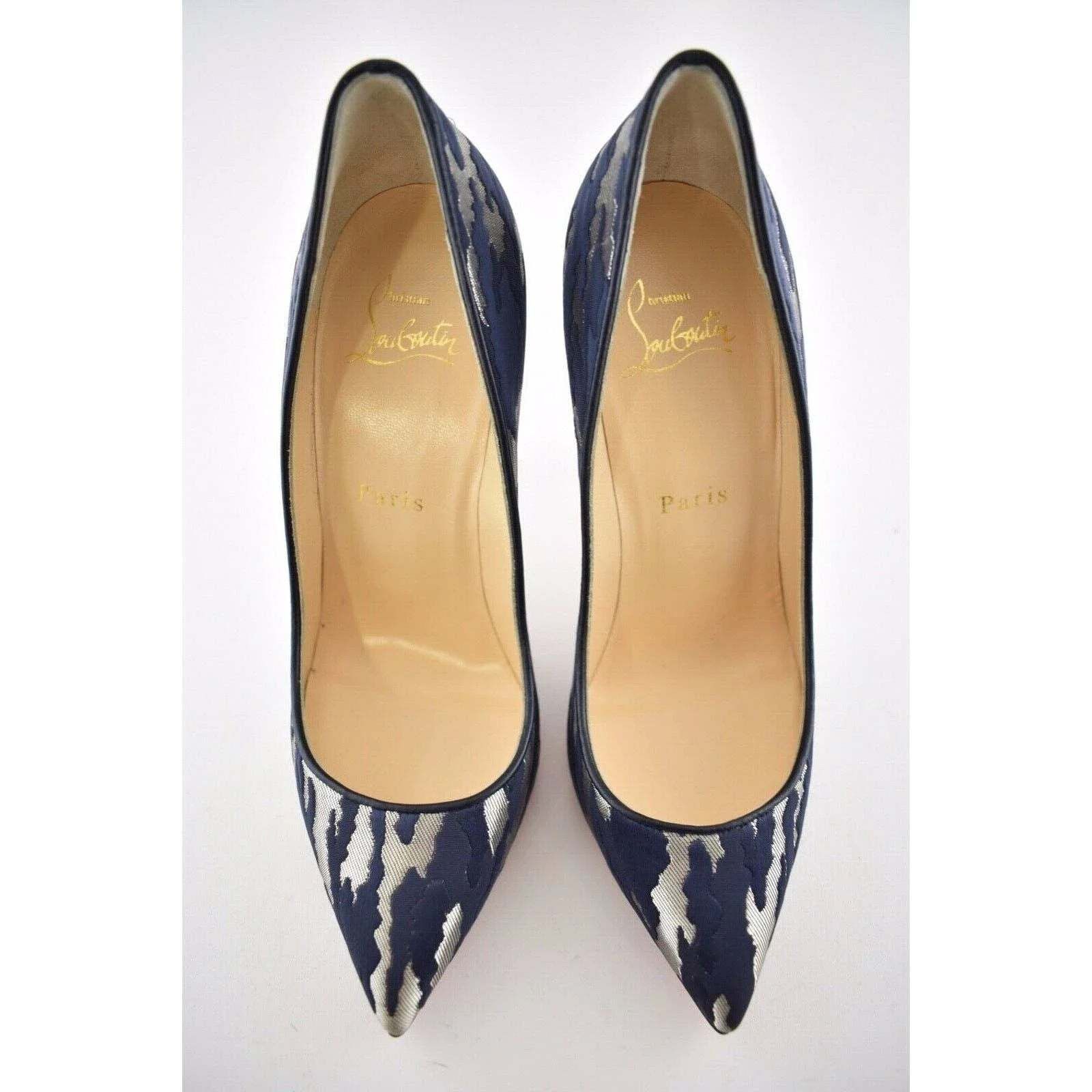 Christian Louboutin Christian Louboutin Pigalle Follies 100 Blue Camo JQ Size US 8.5 / IT 38.5 - 7 Thumbnail