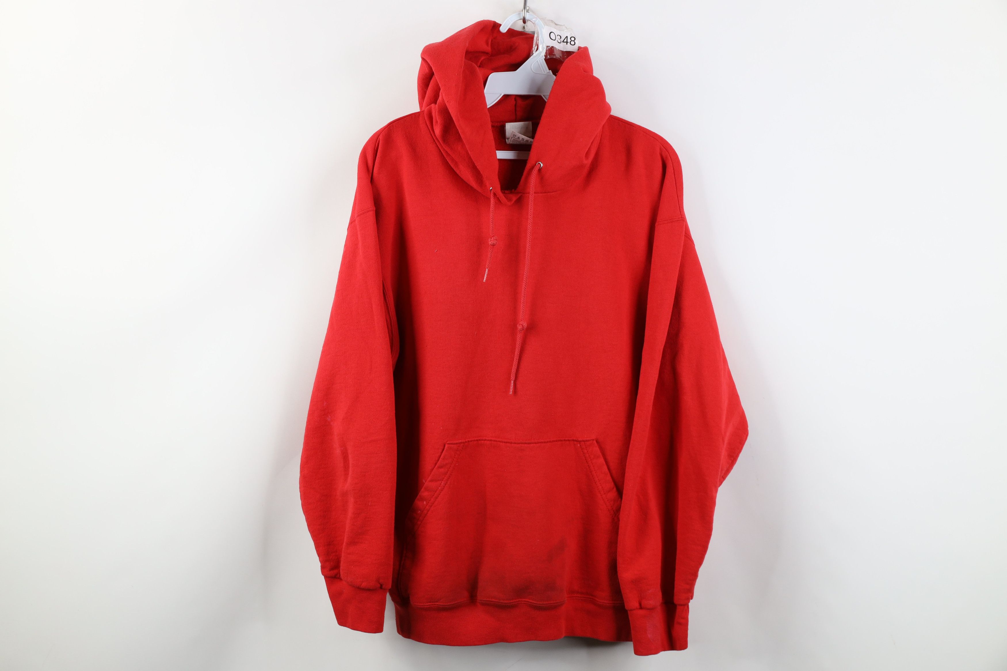 Vintage Vintage 90s Y2K Streetwear Blank Hoodie Sweatshirt Red Size US L / EU 52-54 / 3 - 1 Thumbnail