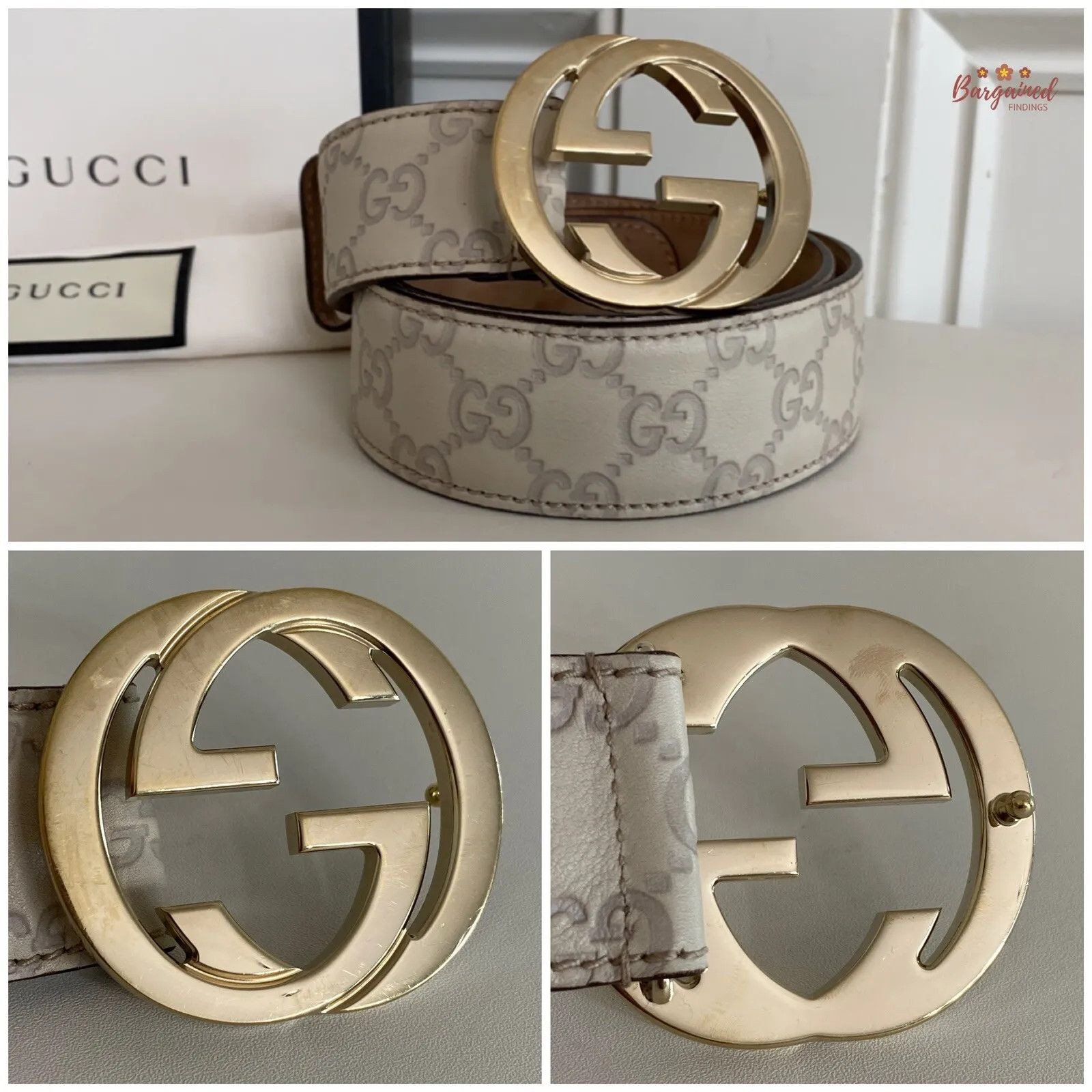 Gucci Gucci Guccissima Leather Gold Interlocking G Buckle Belt Size 30 - 6 Thumbnail