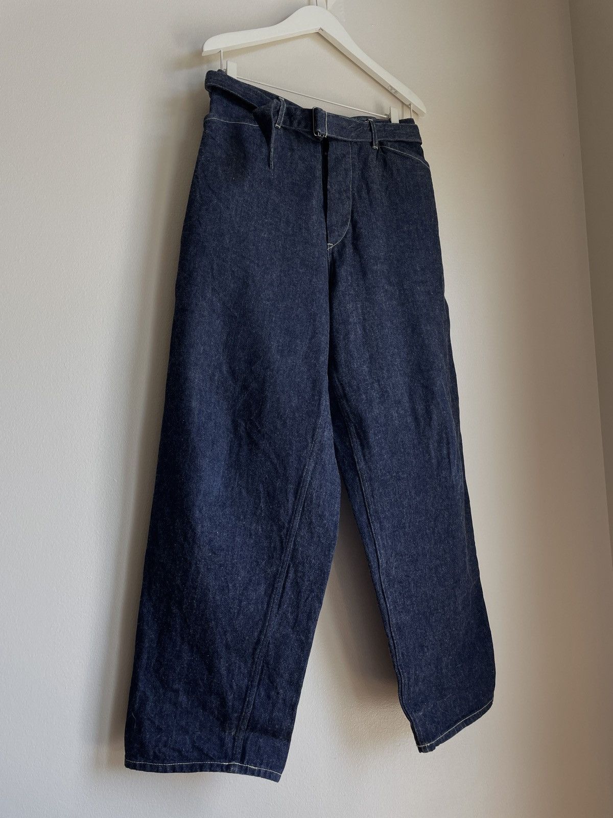 Comoli × Japanese Brand 2020SS Comoli Belted Denim Pants Indigo 3