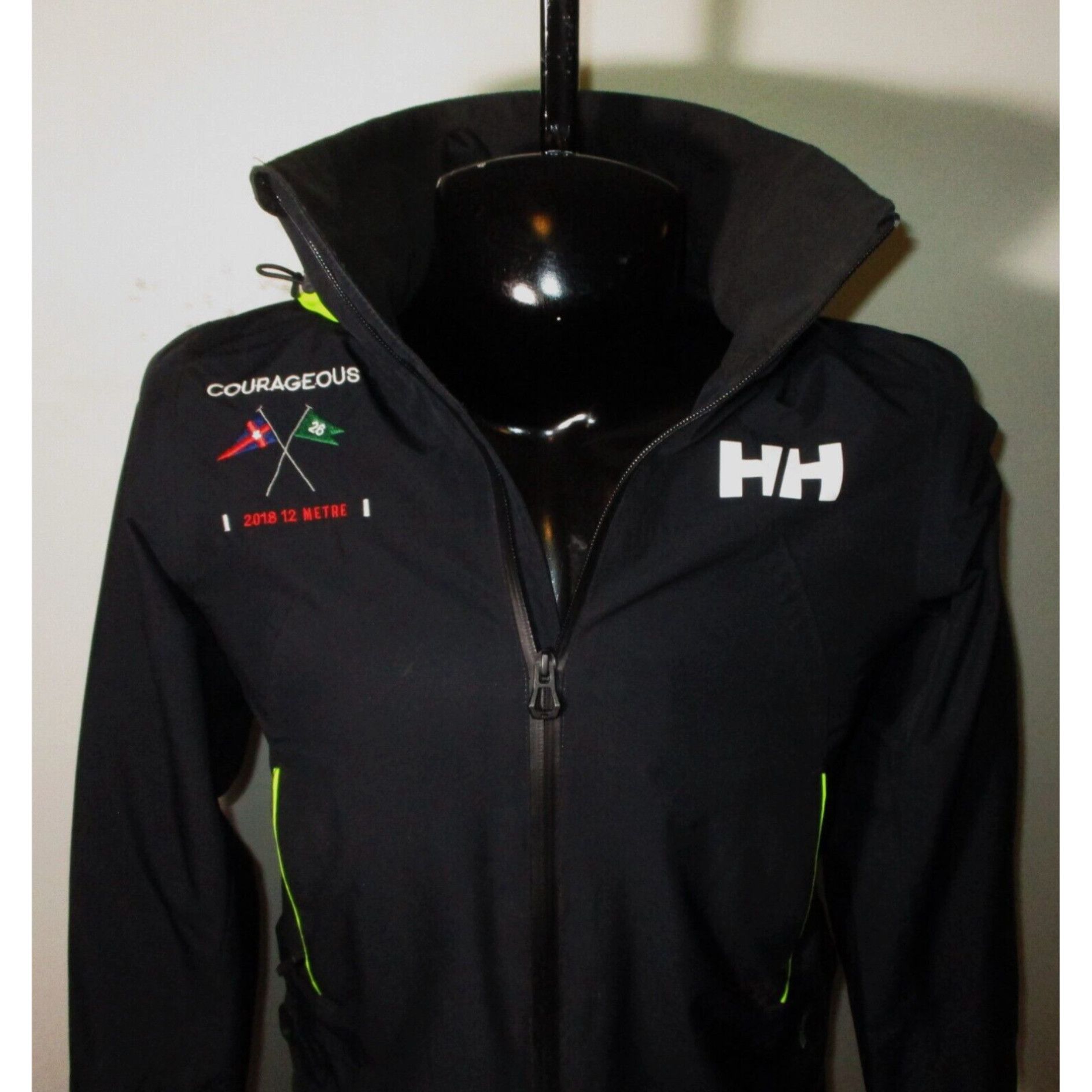 Vintage Helly Hansen Windbreaker Jacket S Color Black buy Zip Pockets Lined Hooded