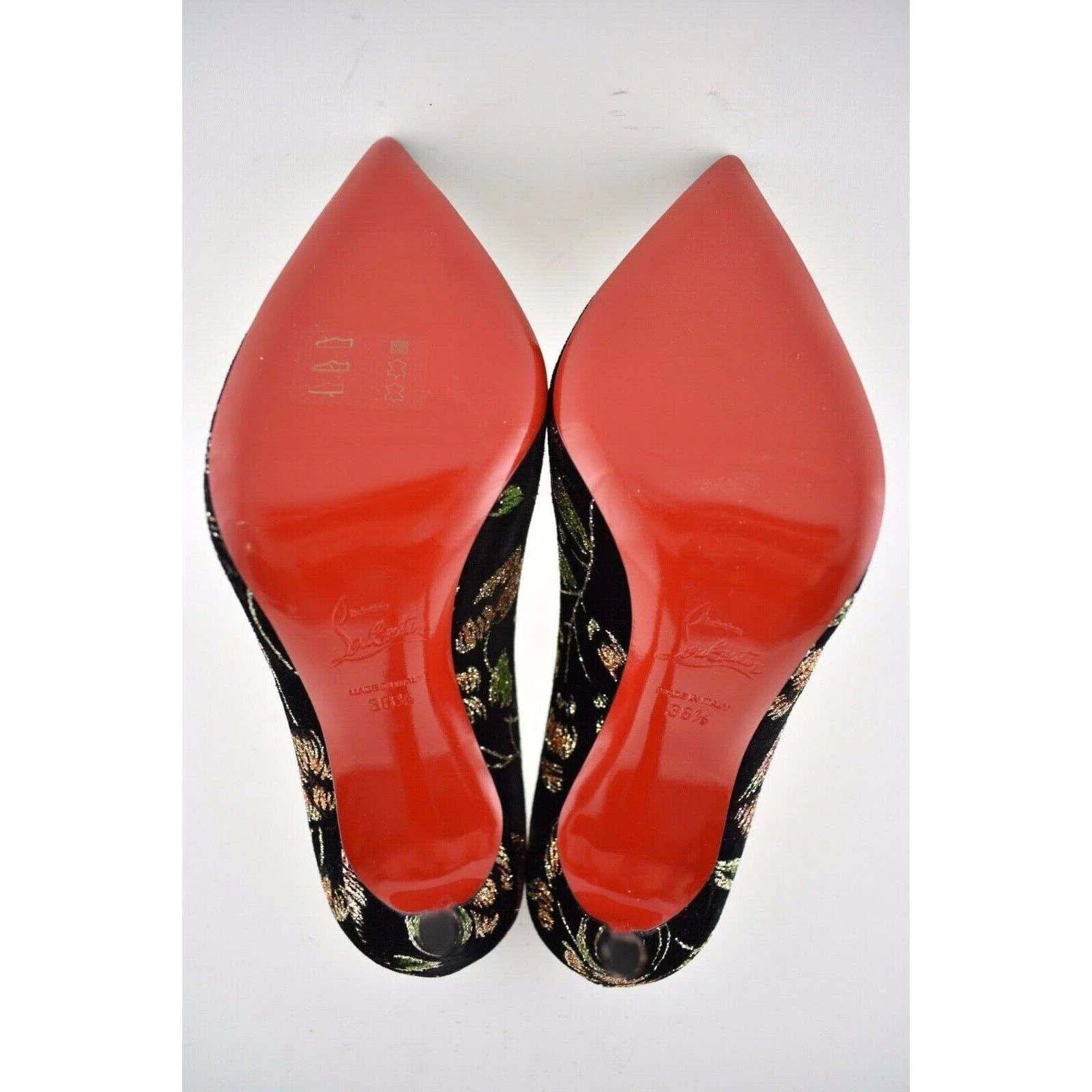 Christian Louboutin Christian Louboutin Pigalle Follies 100 Black Velvet Red Size US 8.5 / IT 38.5 - 12 Thumbnail