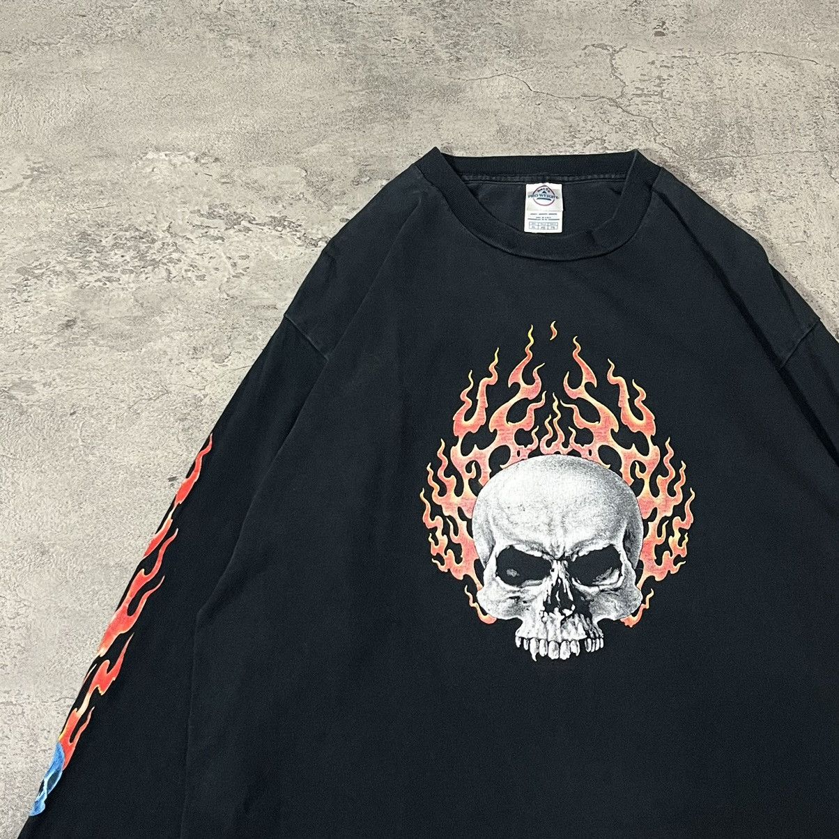 Vintage Hudson Leather FL Series Flame Sleeve Tee - Black