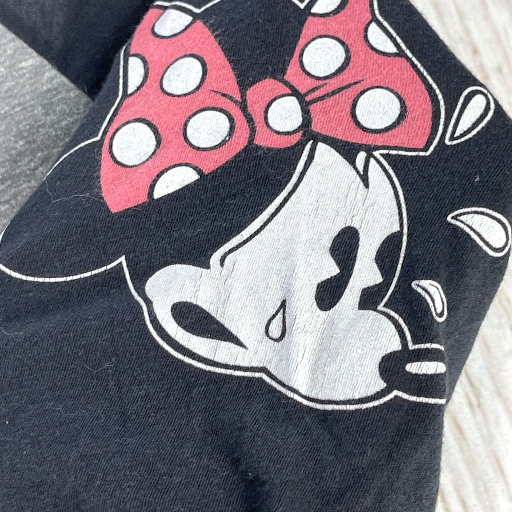 Disney Disney Minnie Mouse Collab T Shirt 3/4 Sleeve Size S Gray Black Womens Pilling Size S / US 4 / IT 40 - 3 Thumbnail