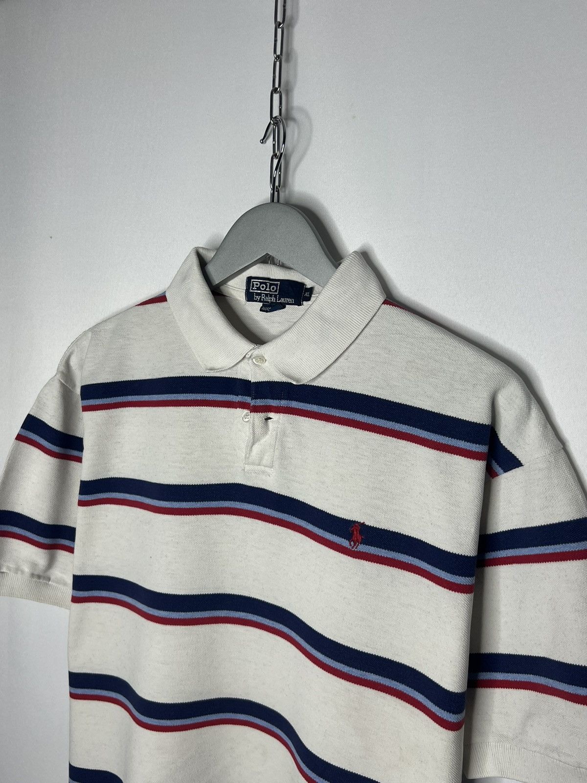 Polo Ralph Lauren × Vintage 🐎Vintage Polo Ralph Lauren Striped Polo Rugby Shirt🐎 Size US XL / EU 56 / 4 - 4 Thumbnail