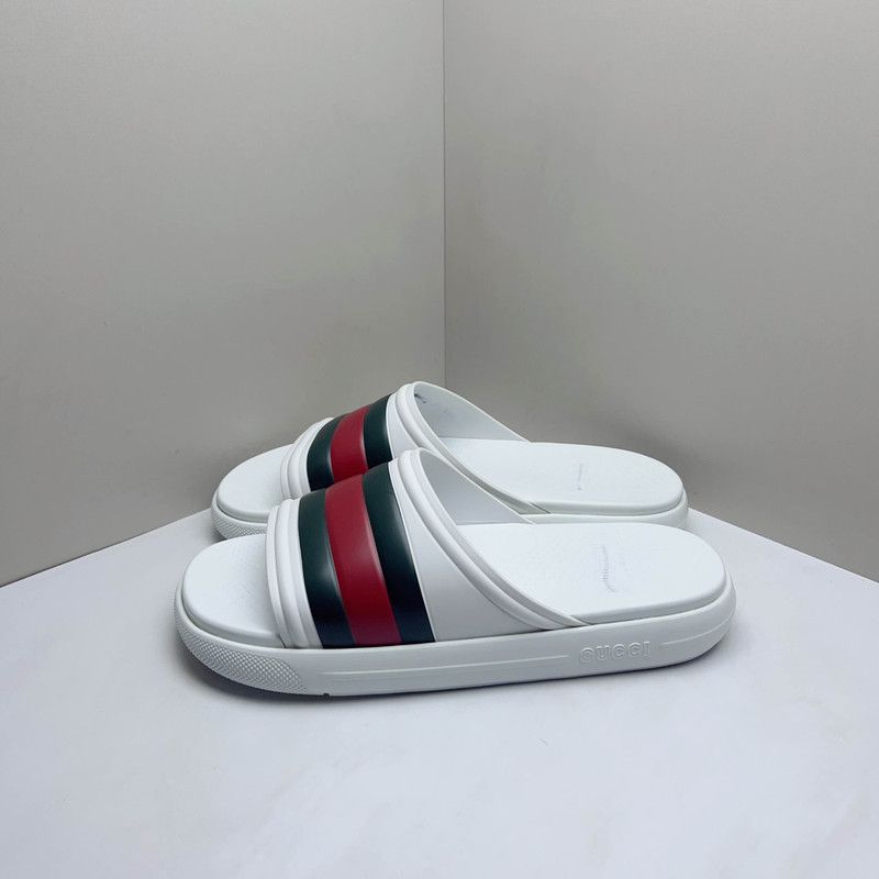 Gucci Comfortable White Slide Sandals for Men 0079