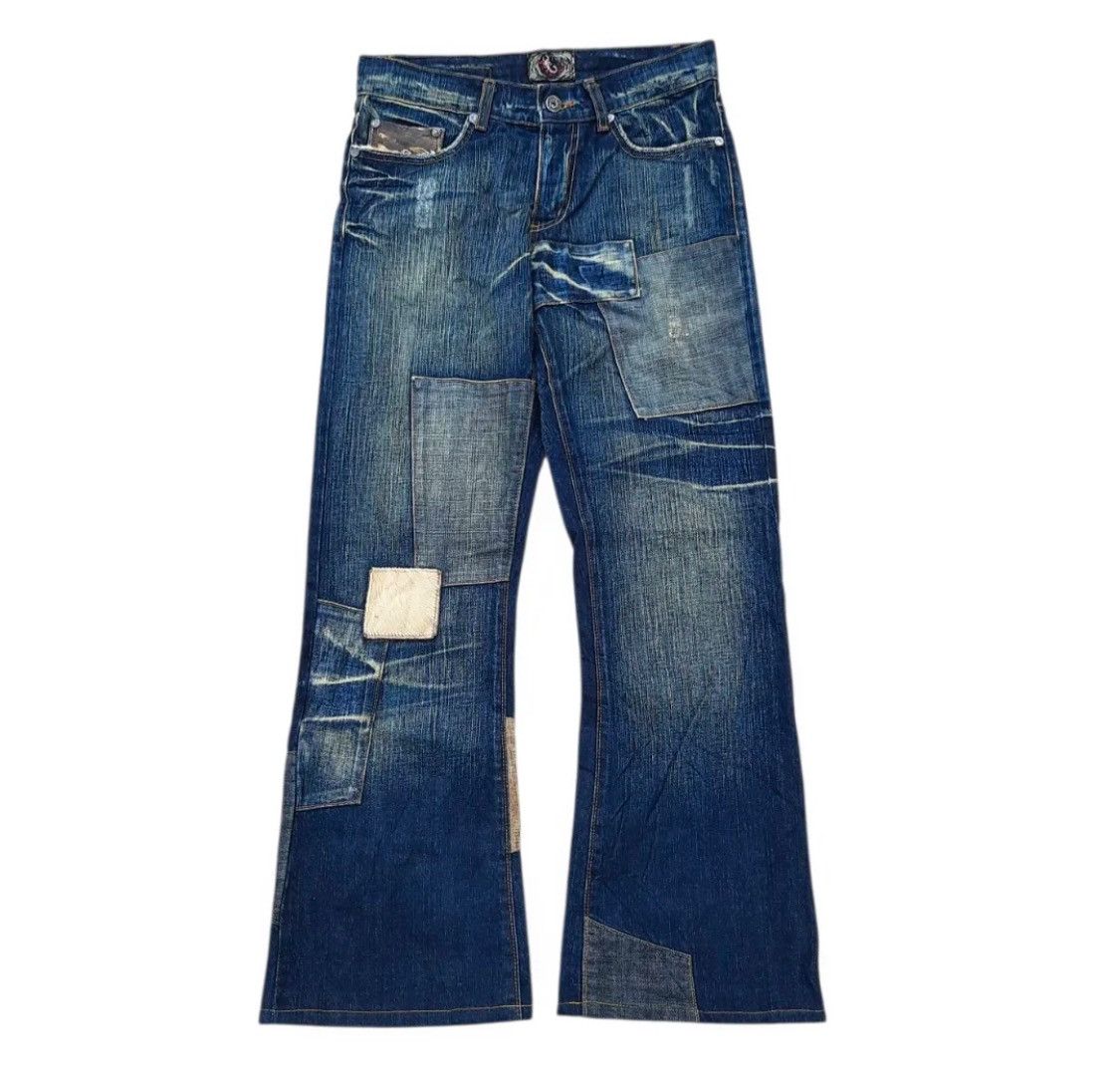 If Six Was Nine Flared Pure Venom horsehide patchwork jeans Size US 30 / EU 46 - 1 Thumbnail