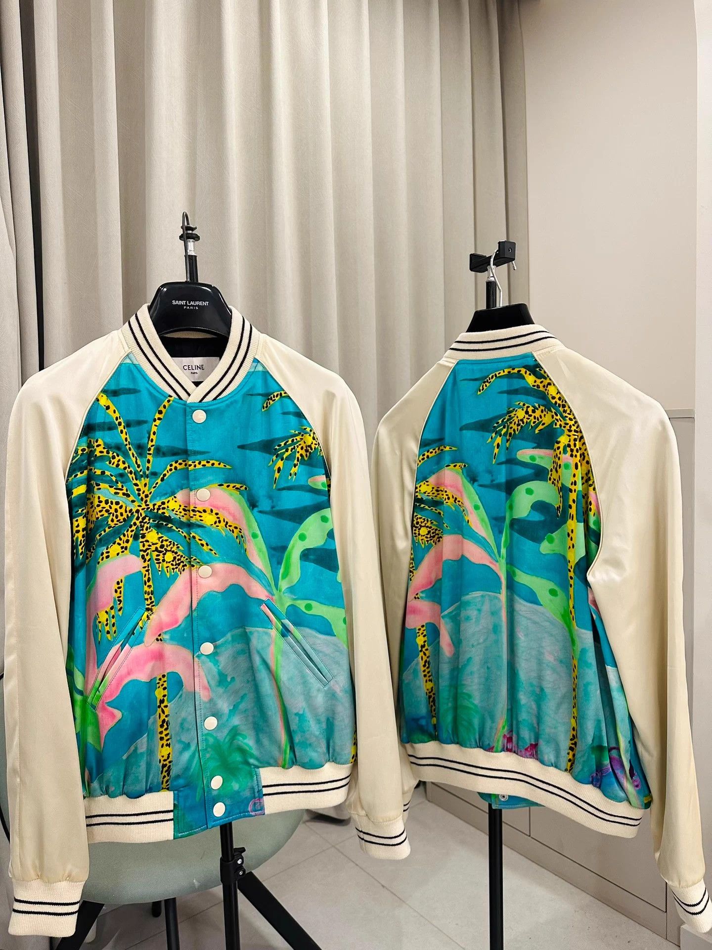 Celine Celine SS21 Hawaiian palm colorblock baseball jkt 44/48 Size US S / EU 44-46 / 1 - 1 Thumbnail