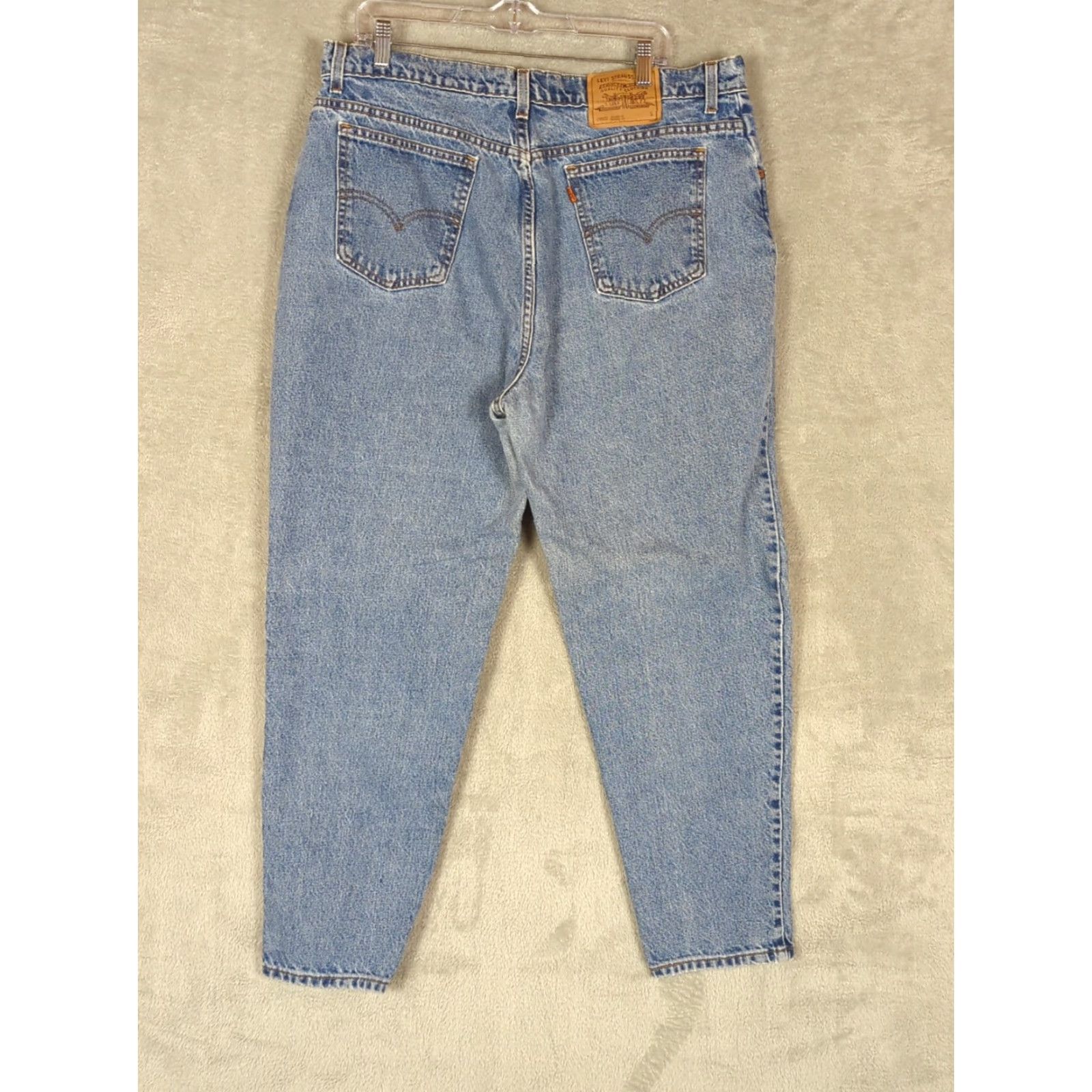 Levi's VINTAGE Levi's 950 Orange Tab Mom Jeans Womens 20 Short High Rise Relaxed Fit Tapered Jeans Blue 90s Womens Size 42" / US 20 - 3 Thumbnail
