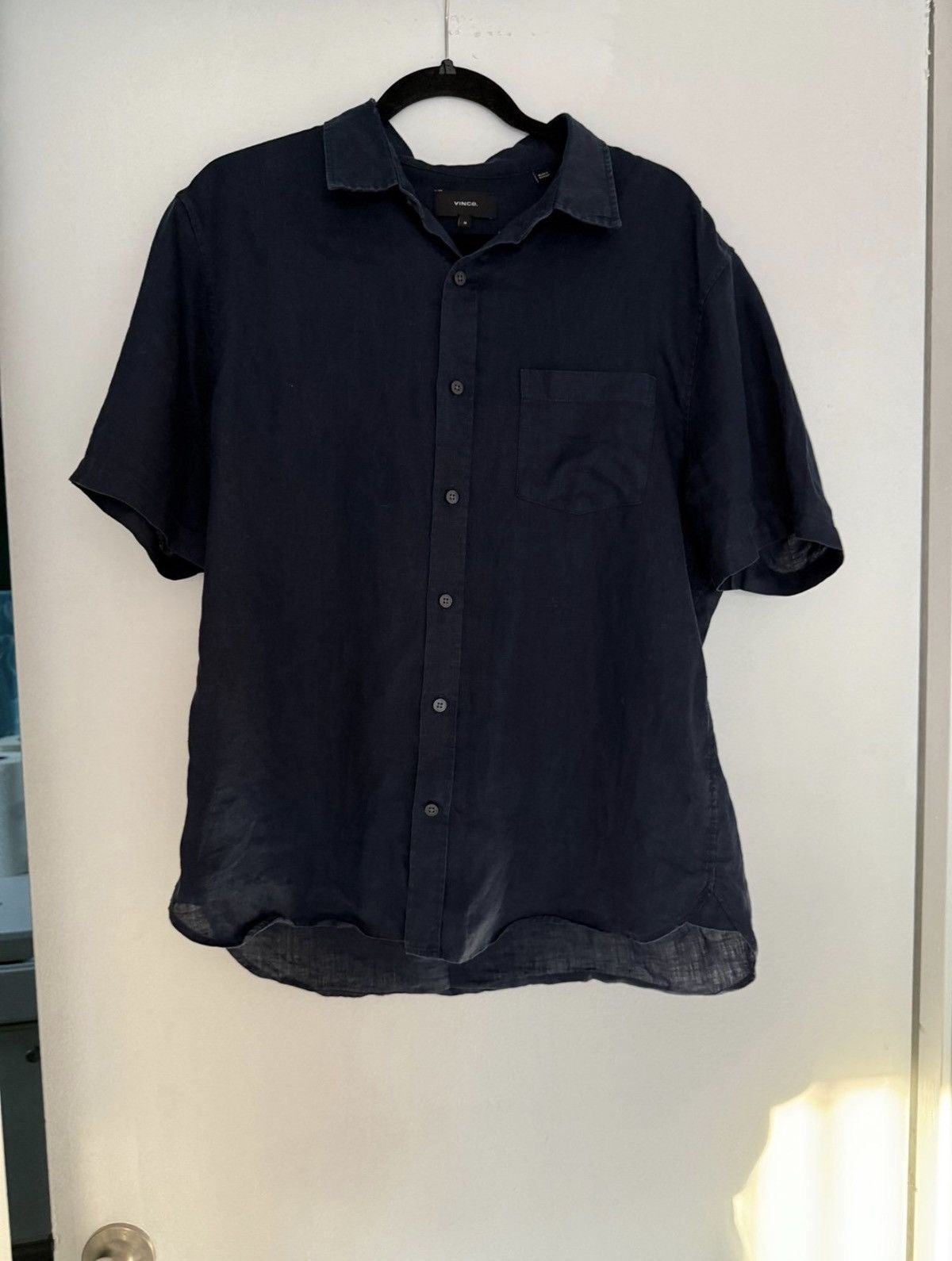 Vince Vince Short-Sleeve Shirt size M 100% linen blue lagenlook Size US M / EU 48-50 / 2 - 6 Thumbnail