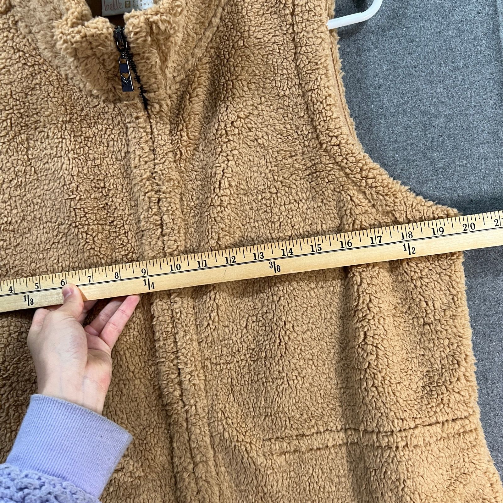 Other Belle by Kim Gravel Signature Zip Sherpa Vest Camel Size M / US 6-8 / IT 42-44 - 7 Thumbnail