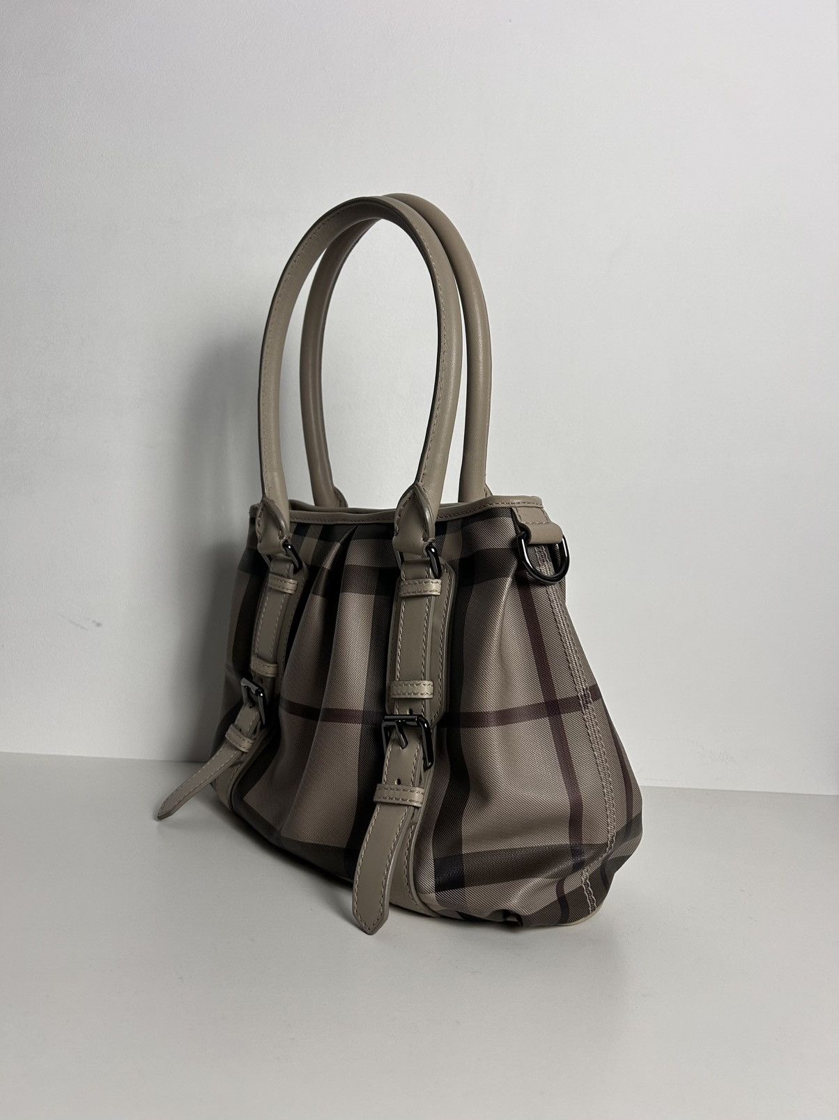 Burberry Burberry beige smoke check leather handbag Size ONE SIZE - 6 Thumbnail