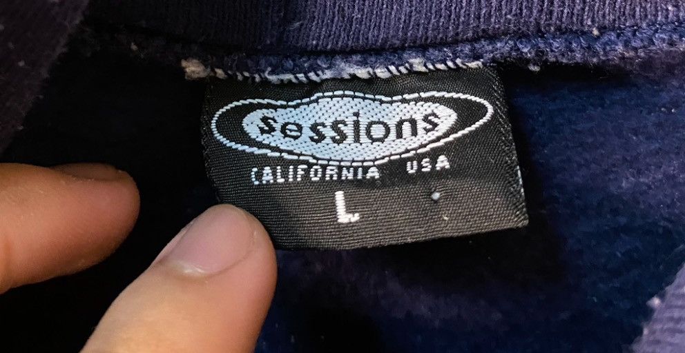 Sessions × Vintage Vtg 1990s Sessions Skateboard Pullover Hoodie Made In Usa Size US M / EU 48-50 / 2 - 4 Thumbnail