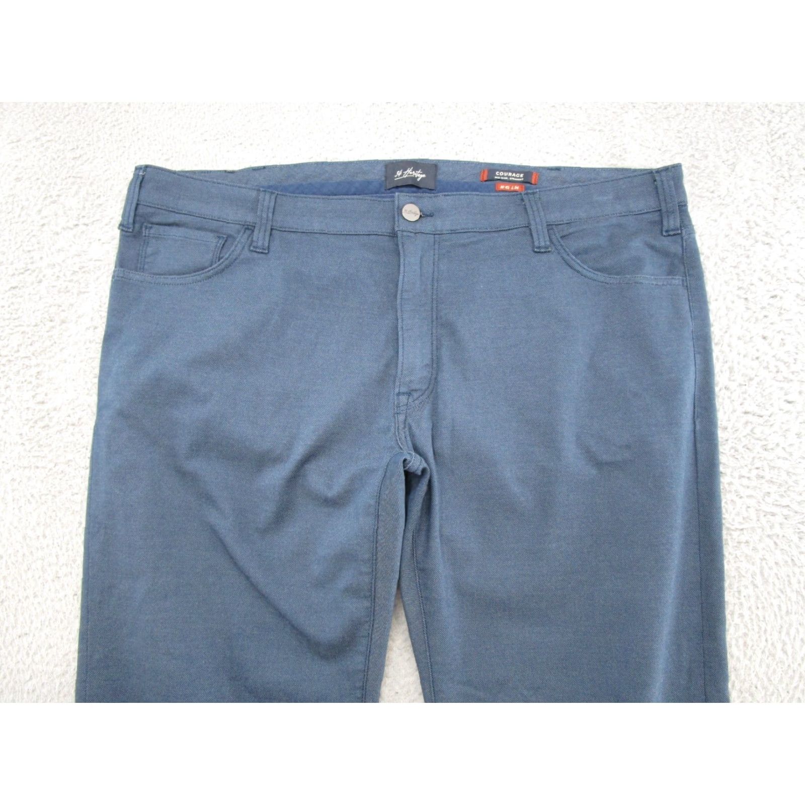 Vintage 34 Heritage Mens Dress Pants Blue Mid-Rise Straight Fit 42x34 Size US 42 / EU 58 - 3 Thumbnail