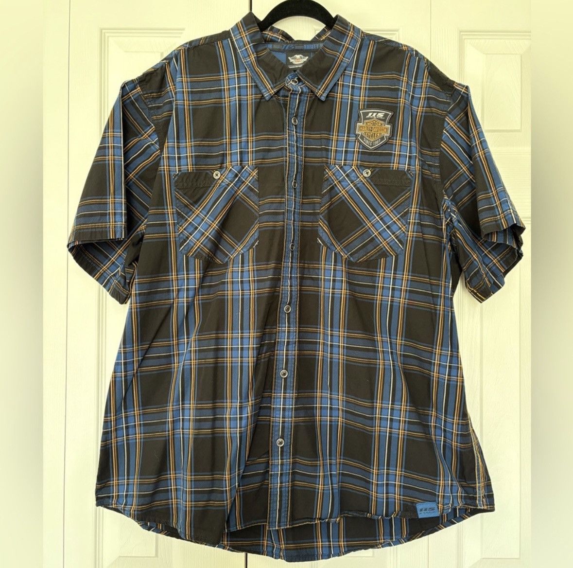 Harley Davidson 115th Anniversary Harley Davidson Plaid S/S Button Up Shirt Size US XXL / EU 58 / 5 - 2 Thumbnail