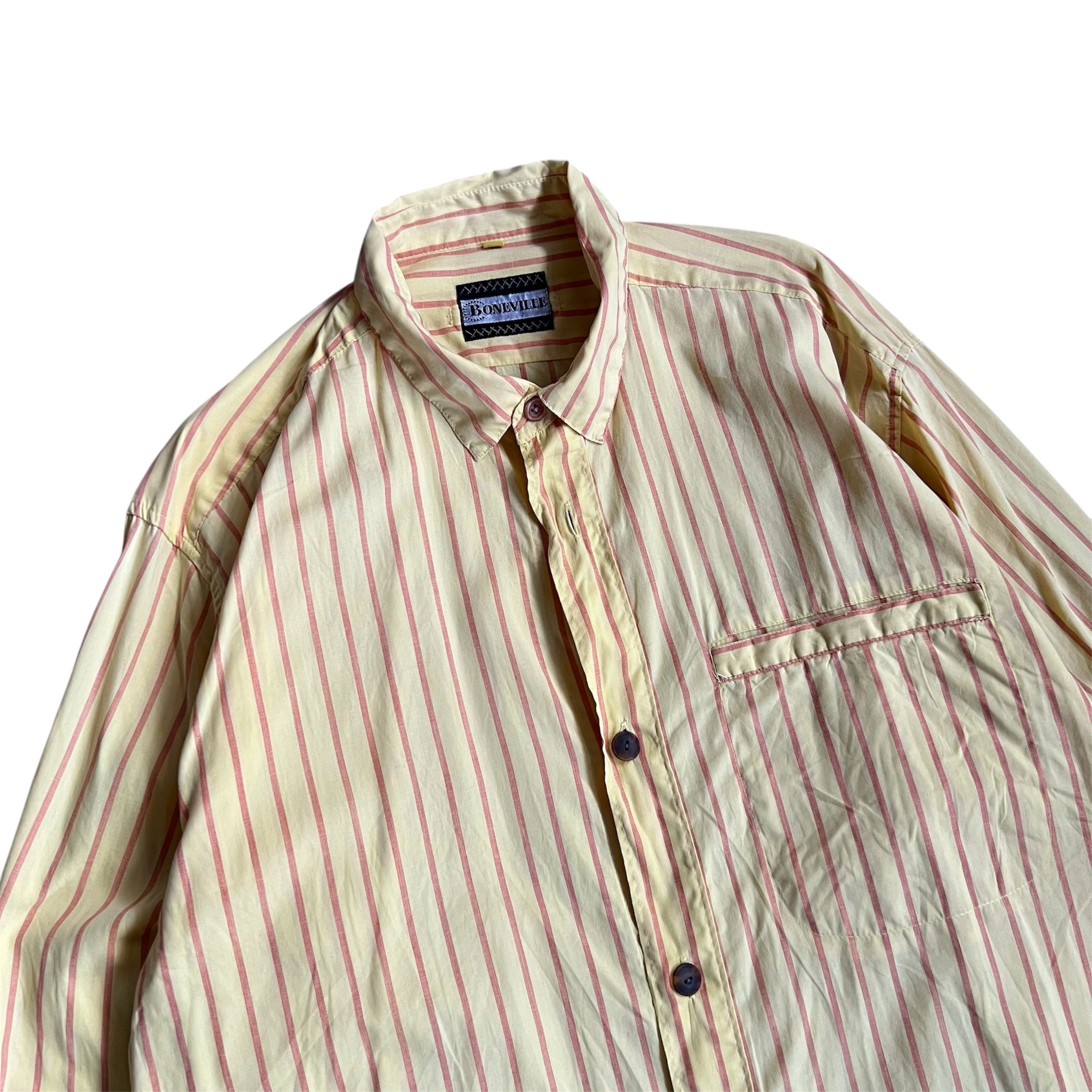Massimo Osti 1990’s Boneville by Massimo Osti Stripe Button up Shirt Size US L / EU 52-54 / 3 - 2 Thumbnail