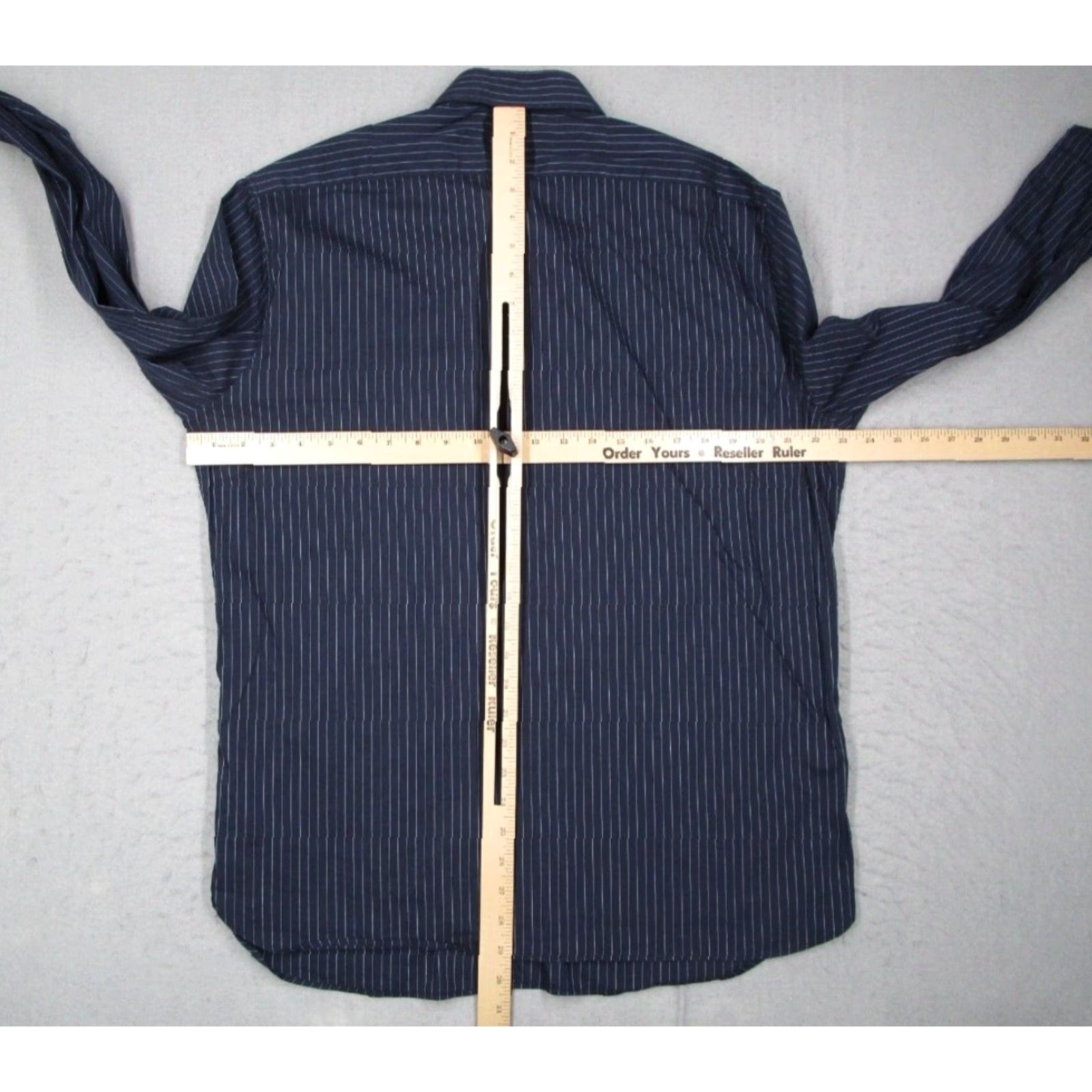 John Varvatos VINTAGE John Varvatos Star USA Dress Shirt Mens 16.5 Blue Striped Business Casual Long Sleeve 100% Cotton Size 34R - 6 Thumbnail