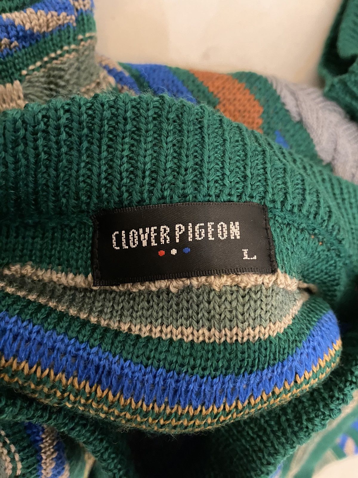Art Comes First × Japanese Brand Multicolor Clover Pigeon Knitwear Art Shirt Size US L / EU 52-54 / 3 - 5 Thumbnail