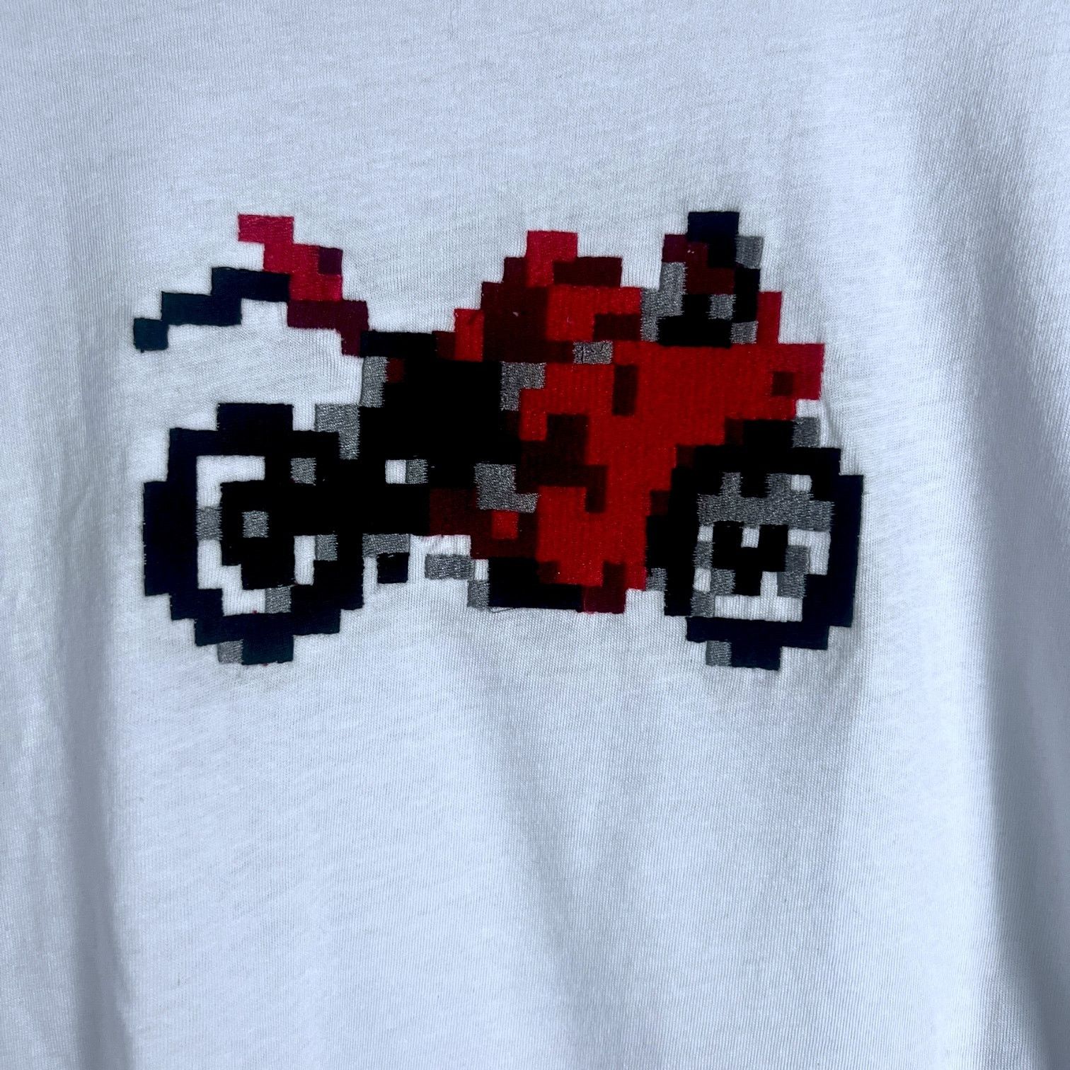 French Connection Men's French Connection Pixel Motorcycle White T-Shirt - M Size US M / EU 48-50 / 2 - 2 Thumbnail