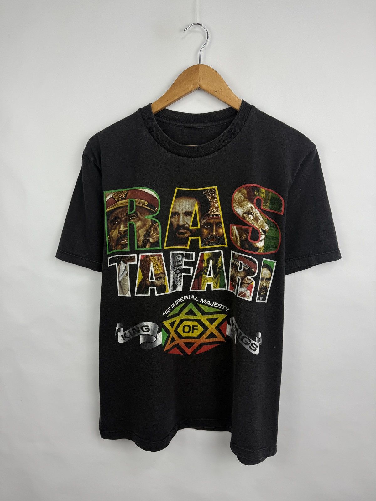 Bob Marley 🇪🇹 Vintage 90s Haile Selassie RasTafari Emperor Ethiopia King Size US L / EU 52-54 / 3 - 3 Thumbnail