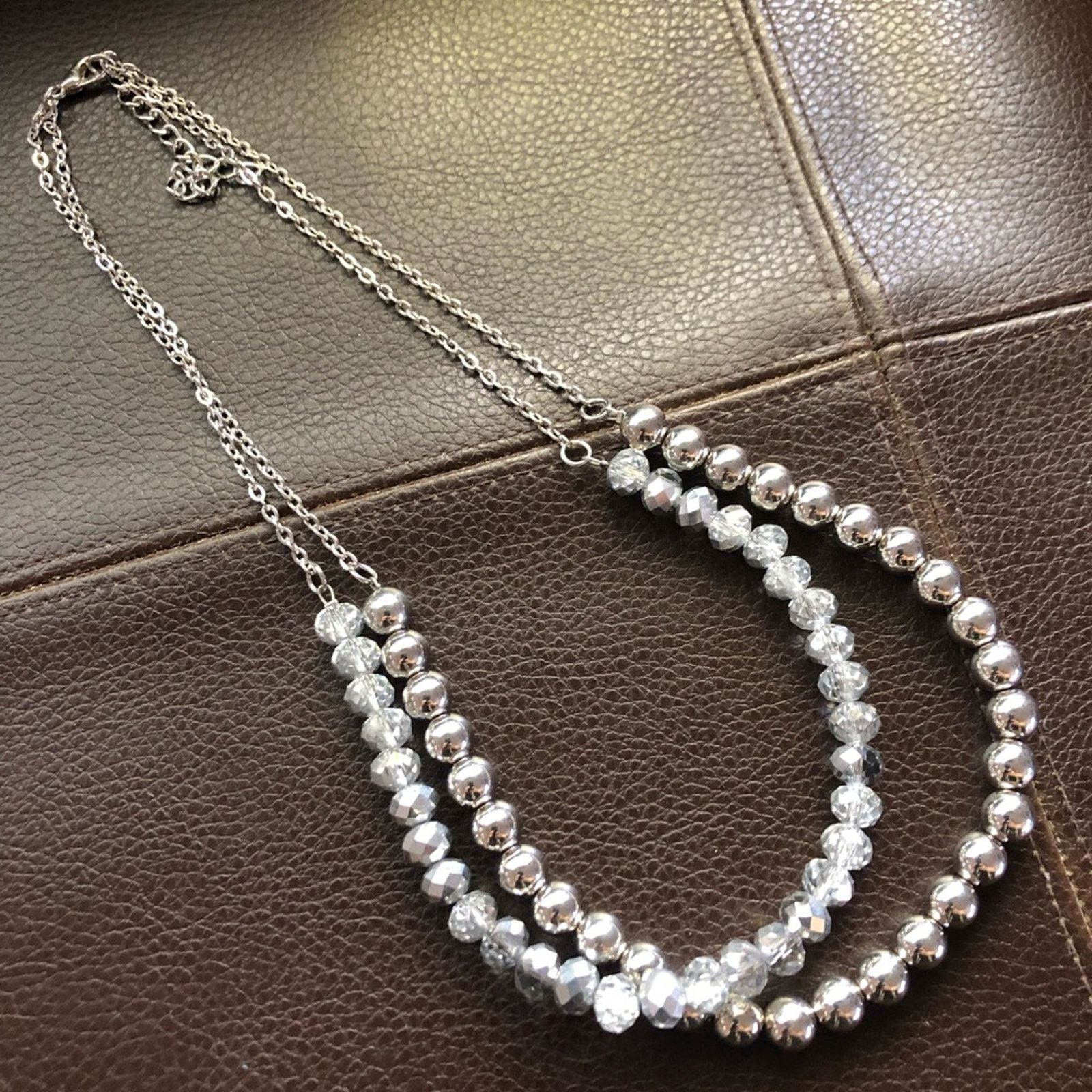 Jewelry Elegant double strand beaded chain necklace Size ONE SIZE - 5 Thumbnail