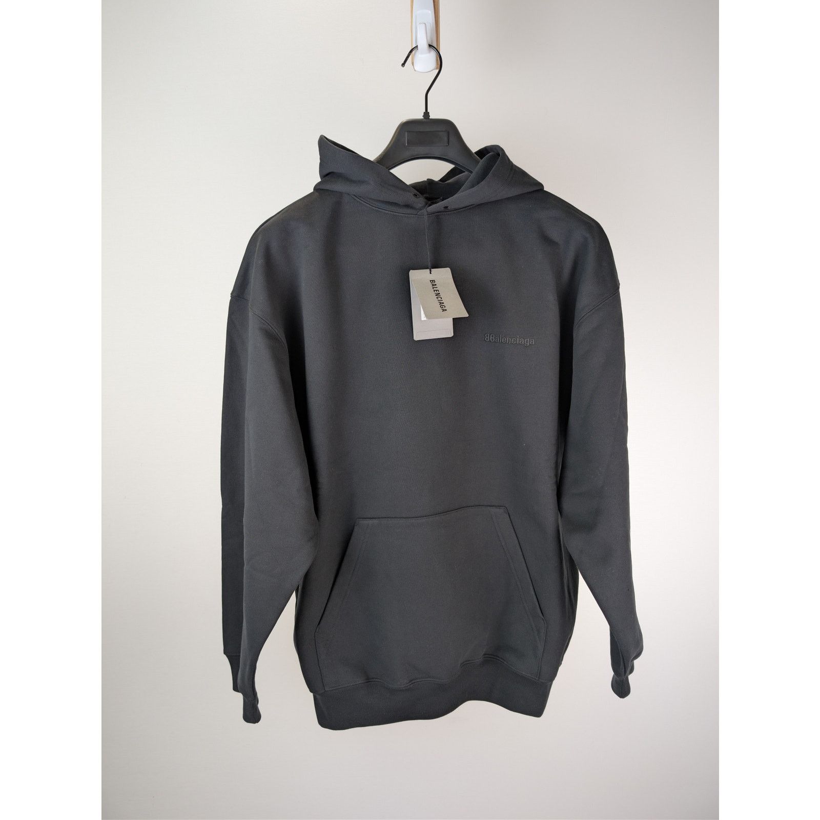 Balenciaga o1rshd1 BB Corp Molleton Bouclette Medium Fit Hoodie Black Size US L / EU 52-54 / 3 - 2 Thumbnail