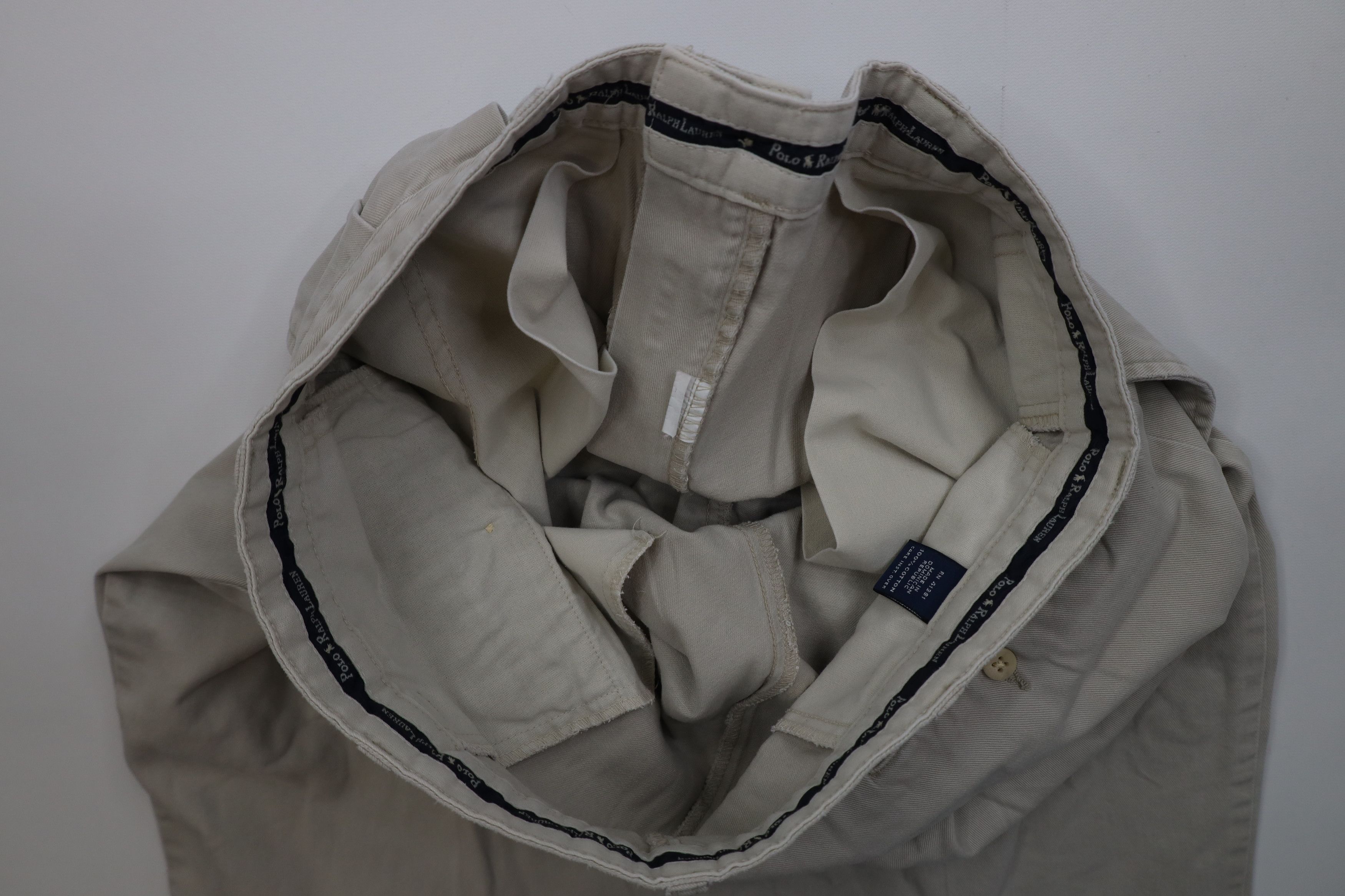 Ralph Lauren Vintage 90s Ralph Lauren Wide Leg Chino Pants Beige Cotton Size US 34 / EU 50 - 8 Thumbnail