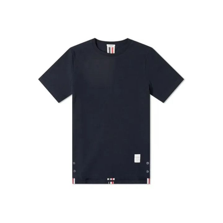 Thom Browne Thom Browne Navy Striped Cotton Short-Sleeve T-Shirt Size US M / EU 48-50 / 2 - 1 Thumbnail