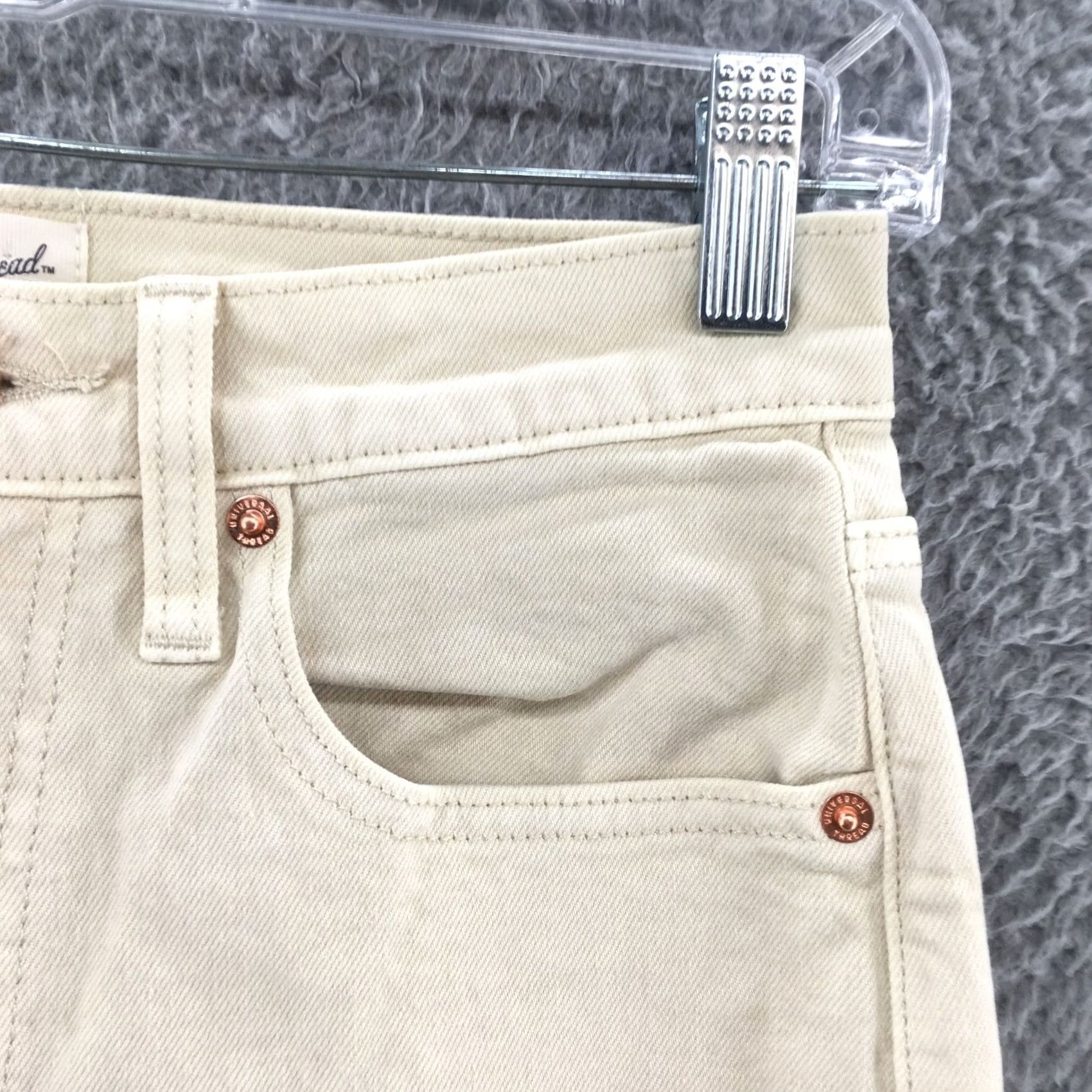 Vintage Universal Thread 90s Slim Straight Pants Womens 4 Regular Beige Cotton Blend NEW Size 27" / US 4 / IT 40 - 3 Thumbnail