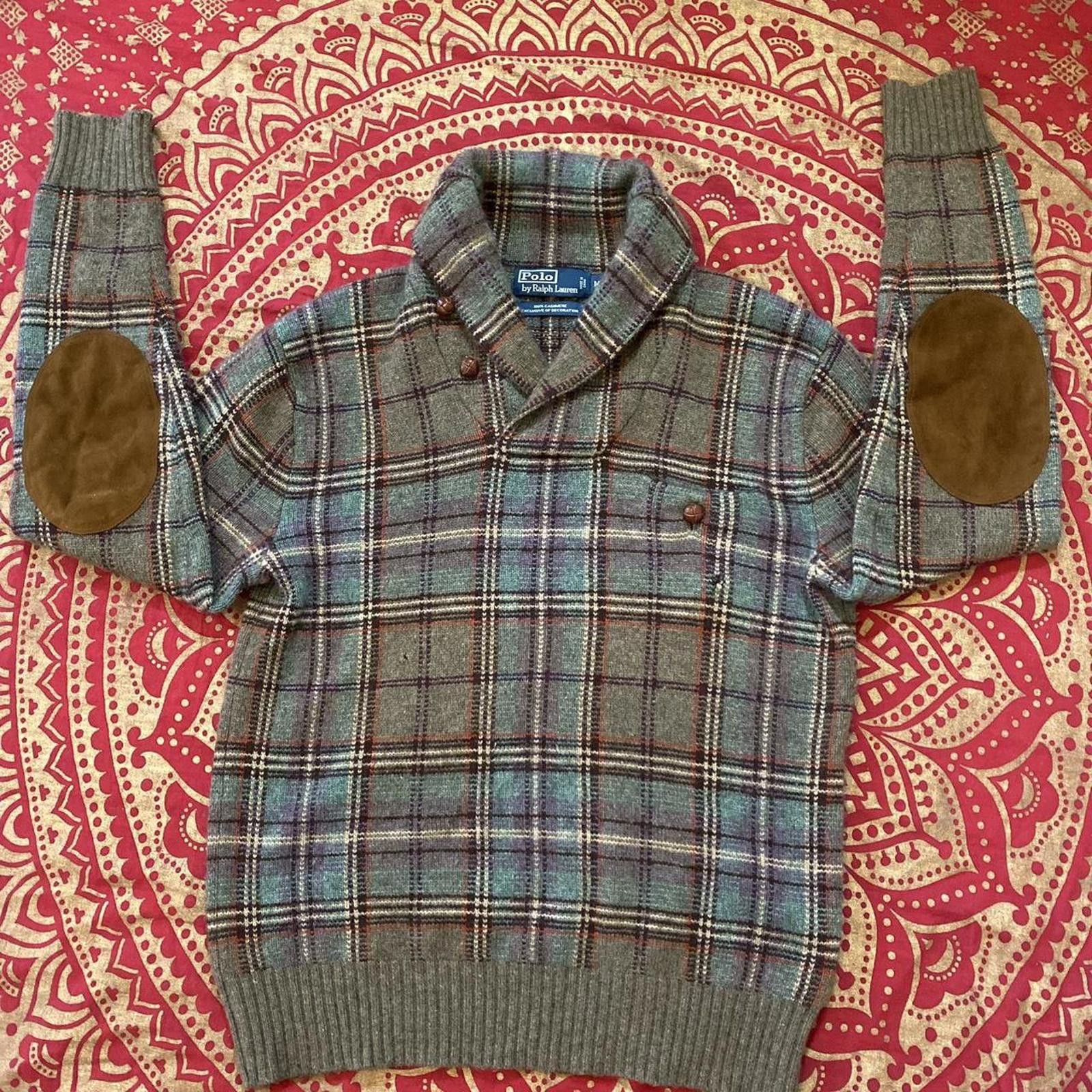 Polo Ralph Lauren Rare Grail polo Ralph Lauren plaid shawl-neck knit cashmere Size US M / EU 48-50 / 2 - 7 Thumbnail