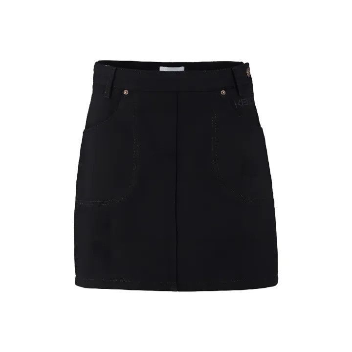 KENZO Black Denim Button-Up Skirt for Women -2507