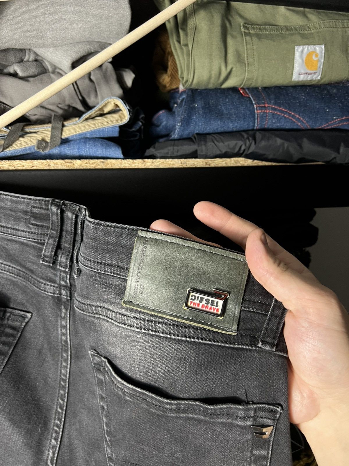 Diesel 👖 Diesel Denim Division Vintage Distressed Slim Jeans Size US 33 - 6 Thumbnail