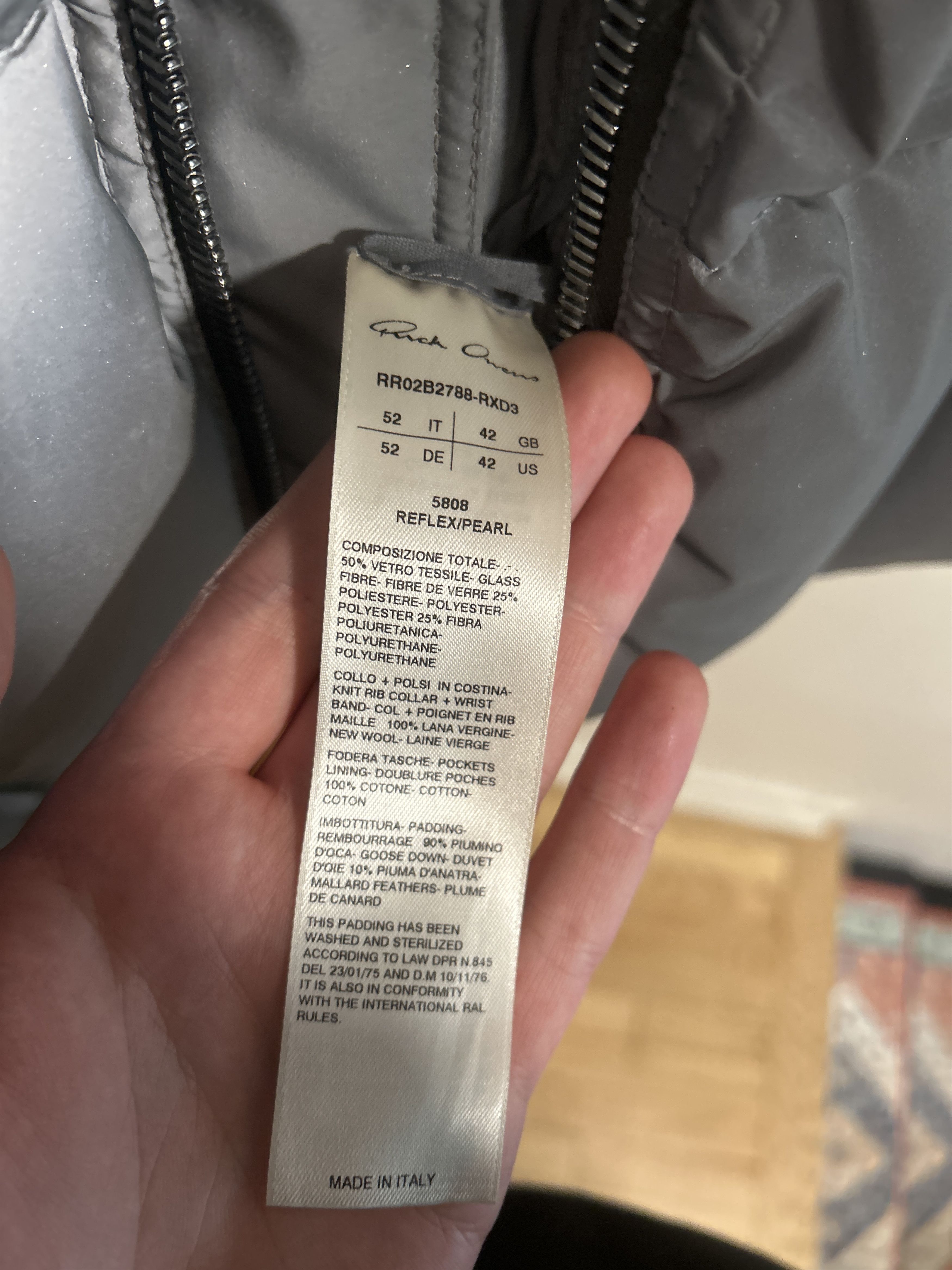 Rick Owens Strobe reflective runway puffer Size US L / EU 52-54 / 3 - 3 Thumbnail
