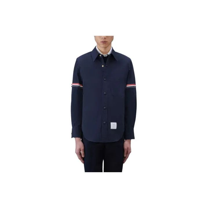 Thom Browne Thom Browne Classic Three-Stripe Long Sleeve Shirt Size US M / EU 48-50 / 2 - 1 Thumbnail