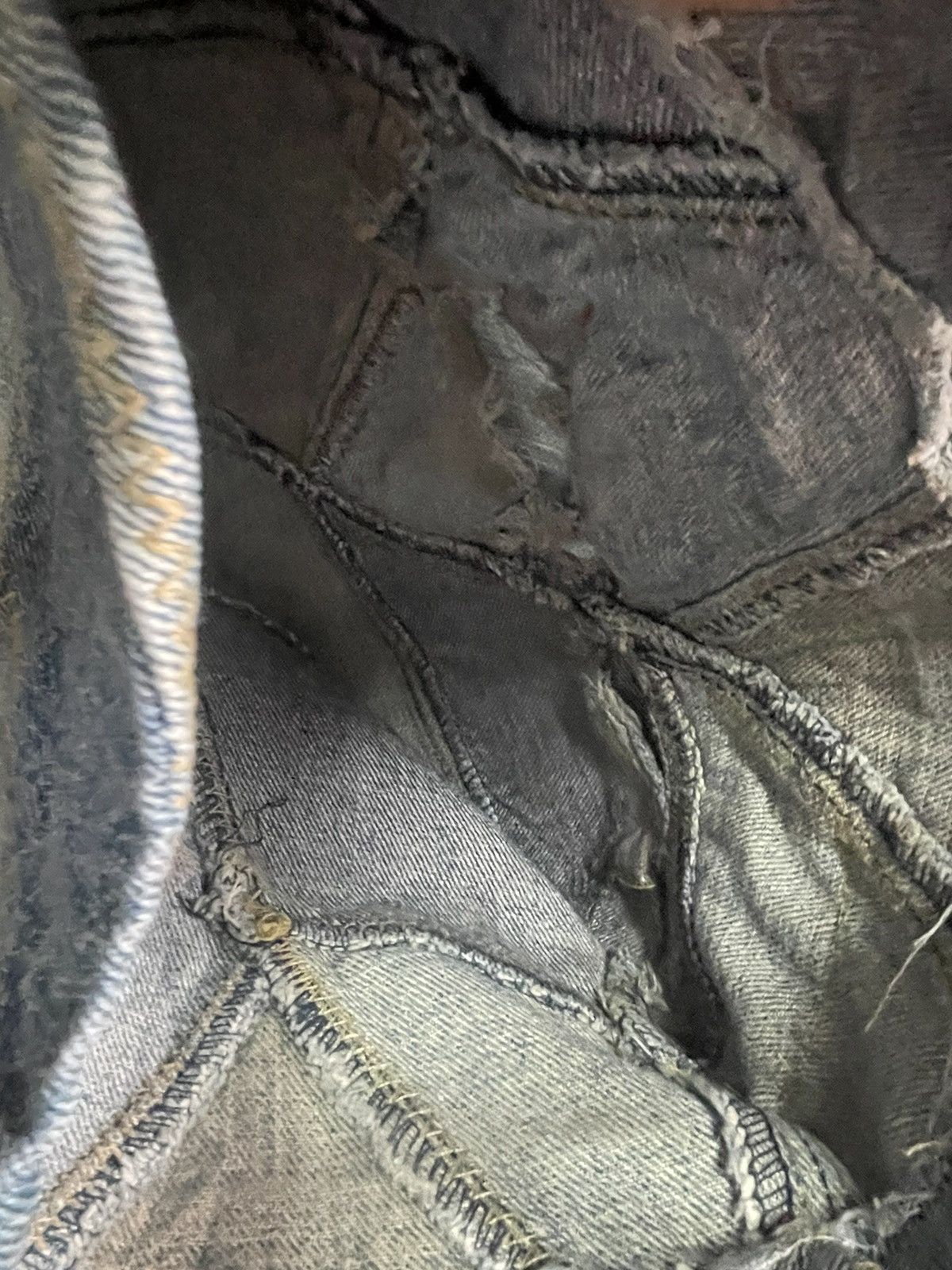 Indigo × Vintage Vintage Indigo Gold Custom Patch Denim Size US 41 - 15 Thumbnail