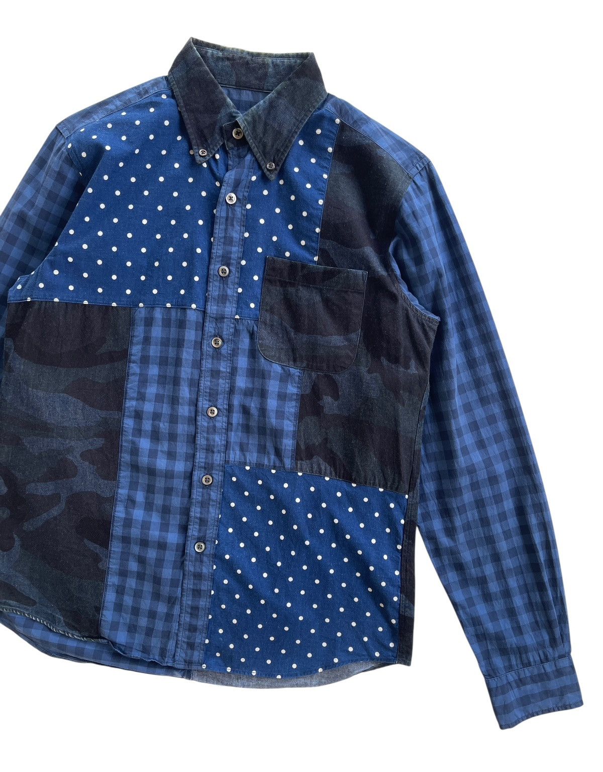 Sophnet. Sophnet Indigo Patchwork Shirt Size US S / EU 44-46 / 1 - 5 Thumbnail