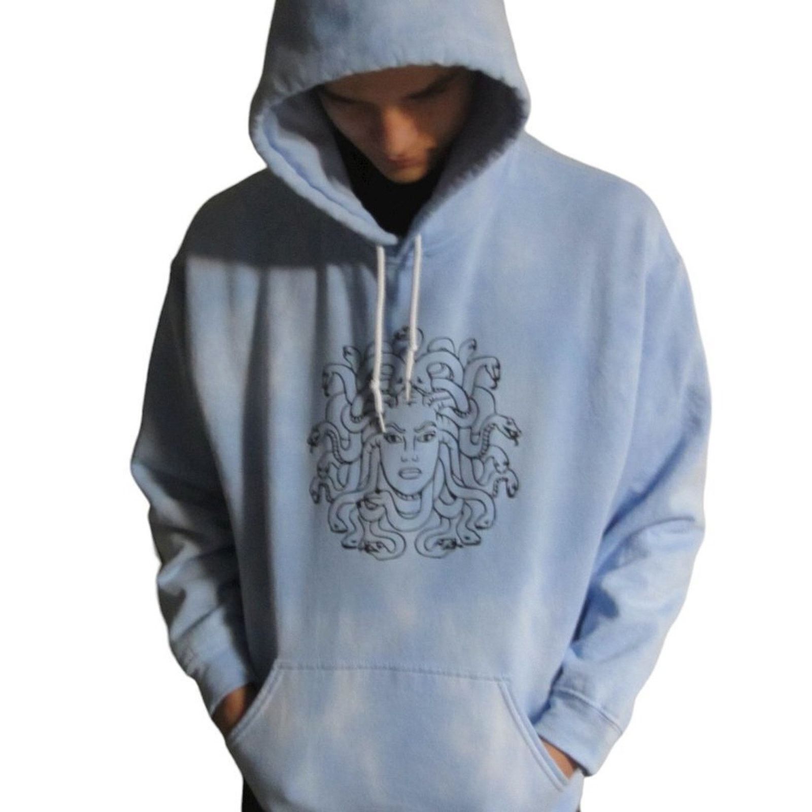 Handmade Handmade Medusa Graphic Blue Tie-Dye Hoodie Streetwear Small Size US S / EU 44-46 / 1 - 2 Thumbnail