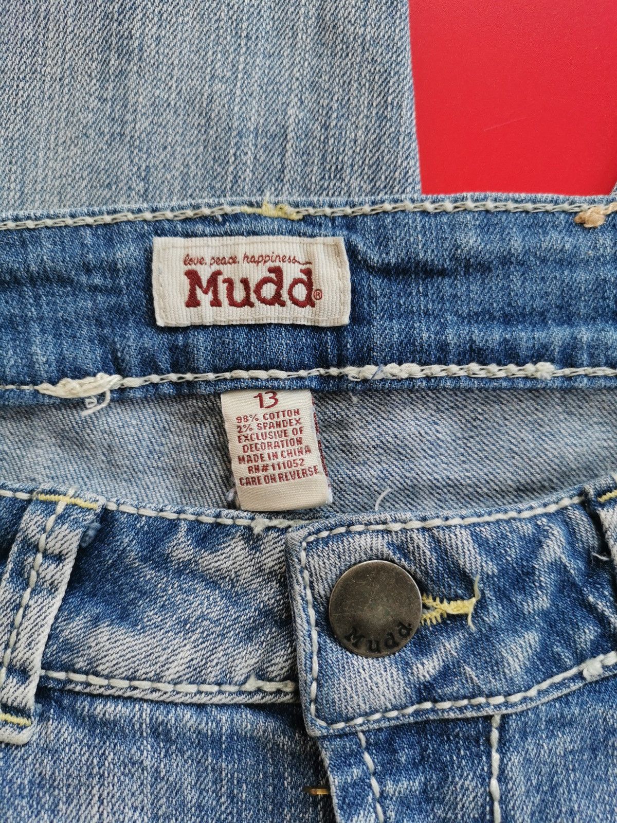 American Essentials Mudd Distressed Bootcut y2k Jeans Size 33" - 8 Thumbnail