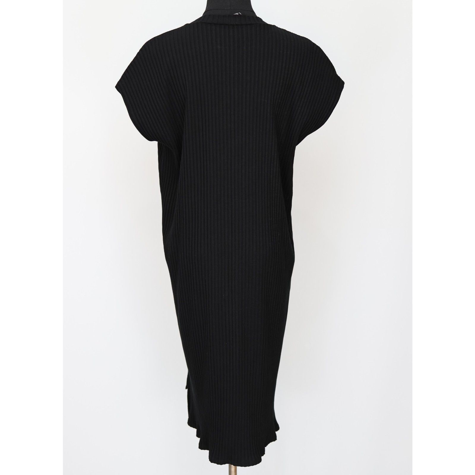 Eileen Fisher EILEEN FISHER Black High/Low Ribbed Shift Dress Size M $218 Size M / US 6-8 / IT 42-44 - 4 Thumbnail