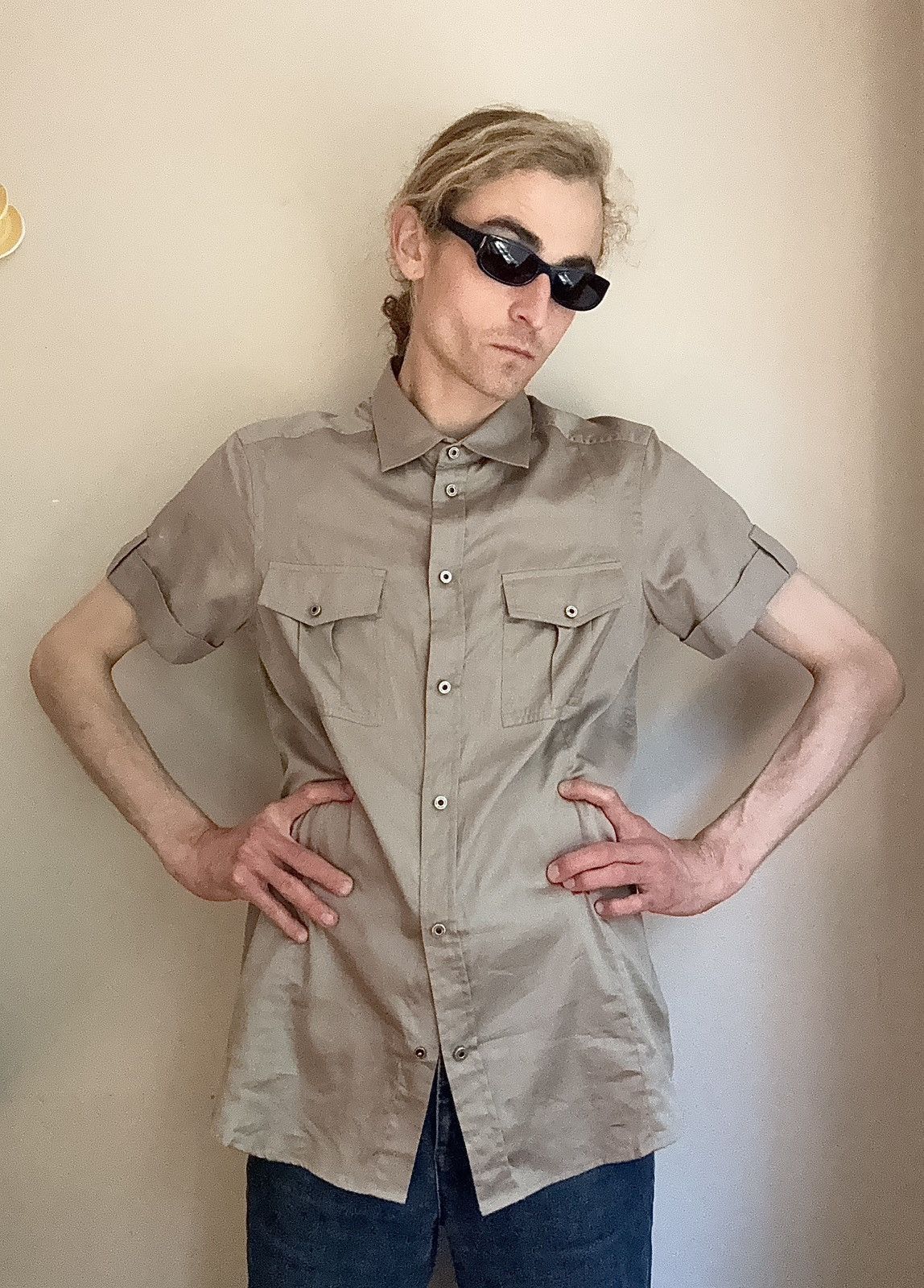 Roberto Cavalli Roberto Cavalli Silk Snap Button Military Shirt Size US M / EU 48-50 / 2 - 3 Thumbnail