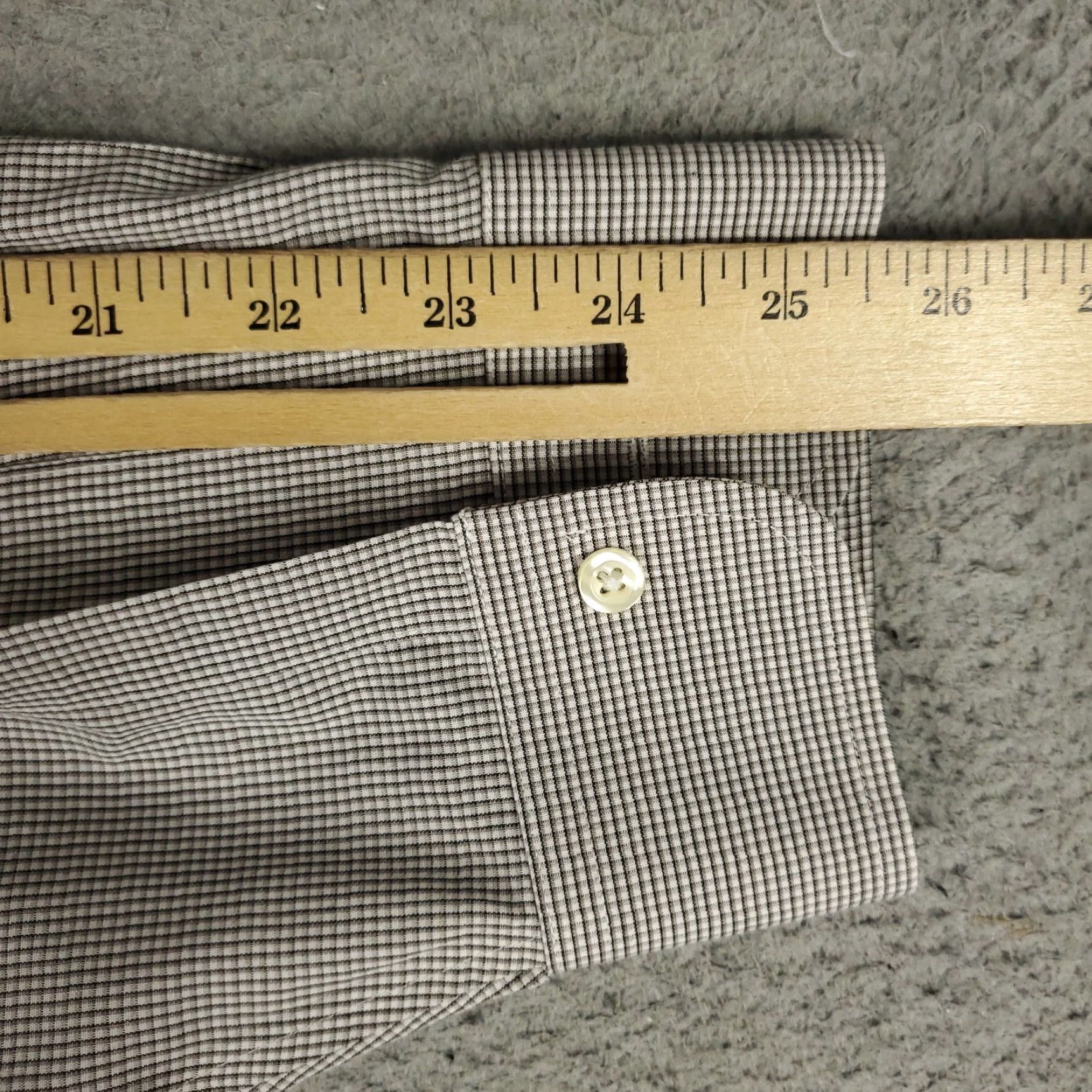 Brooks Brothers Brooks Brothers Shirt Mens 17 Brown Dress Button Up Long Sleeve Regular 100% Cotton Check Pattern Womens? Mens Size 46R - 7 Thumbnail