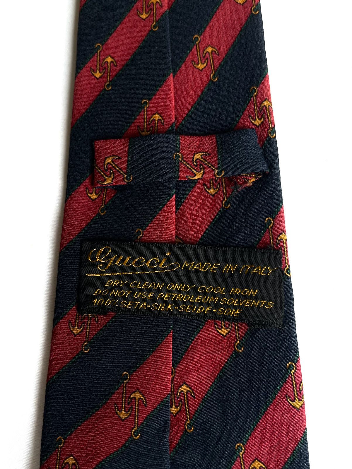 Gucci vintage GUCCI Anchor Stripe Silk Tie Size ONE SIZE - 6 Thumbnail