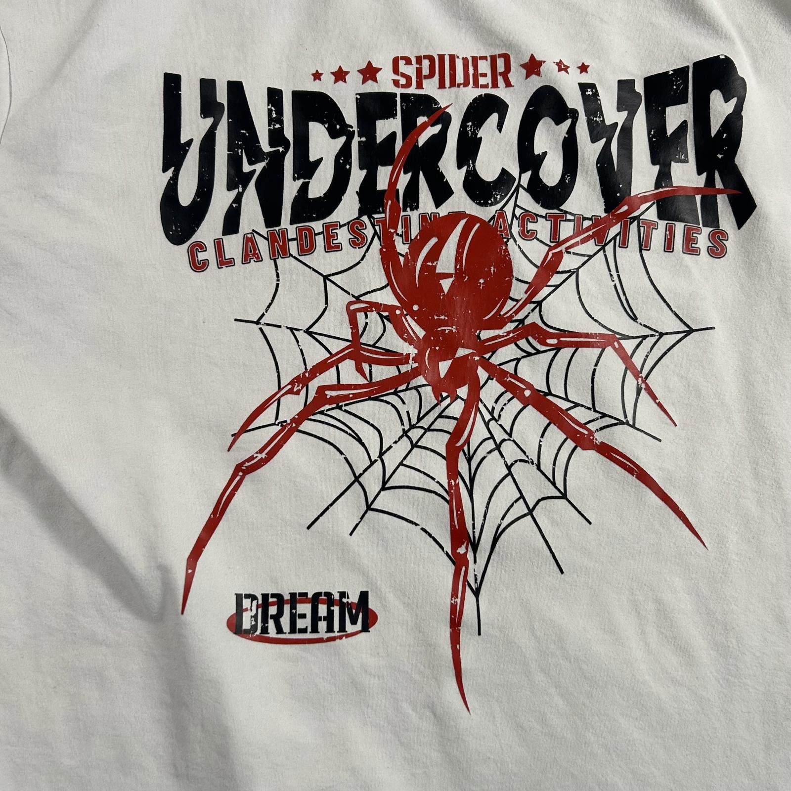 Shein SHEIN White Graphic T-Shirt with Red Spider Design. Large Size US L / EU 52-54 / 3 - 2 Thumbnail