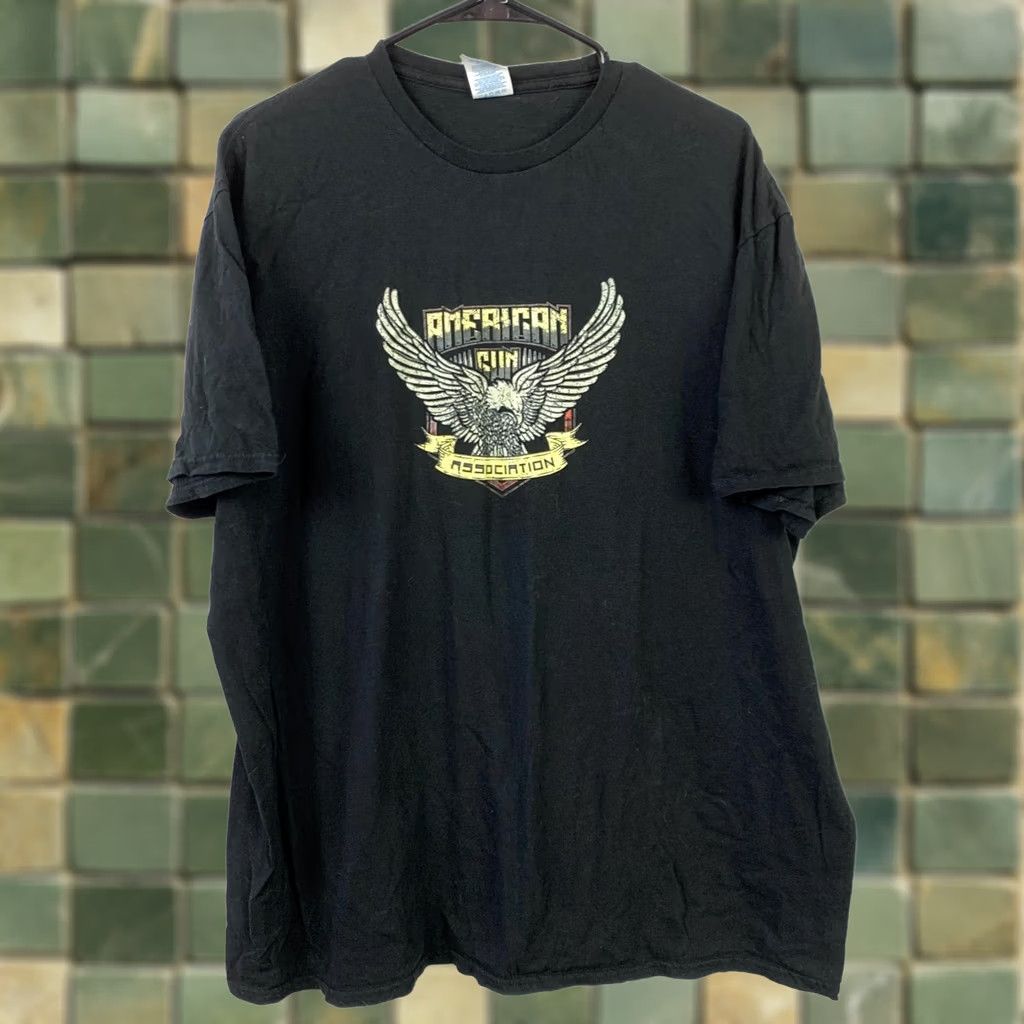Vintage American Gun Association Black Delta Soft T-Shirt Mens 2XL Crew Neck Short Sleeve Large Black Tee Shirt Mens 2XL Size US XXL / EU 58 / 5 - 1 Thumbnail