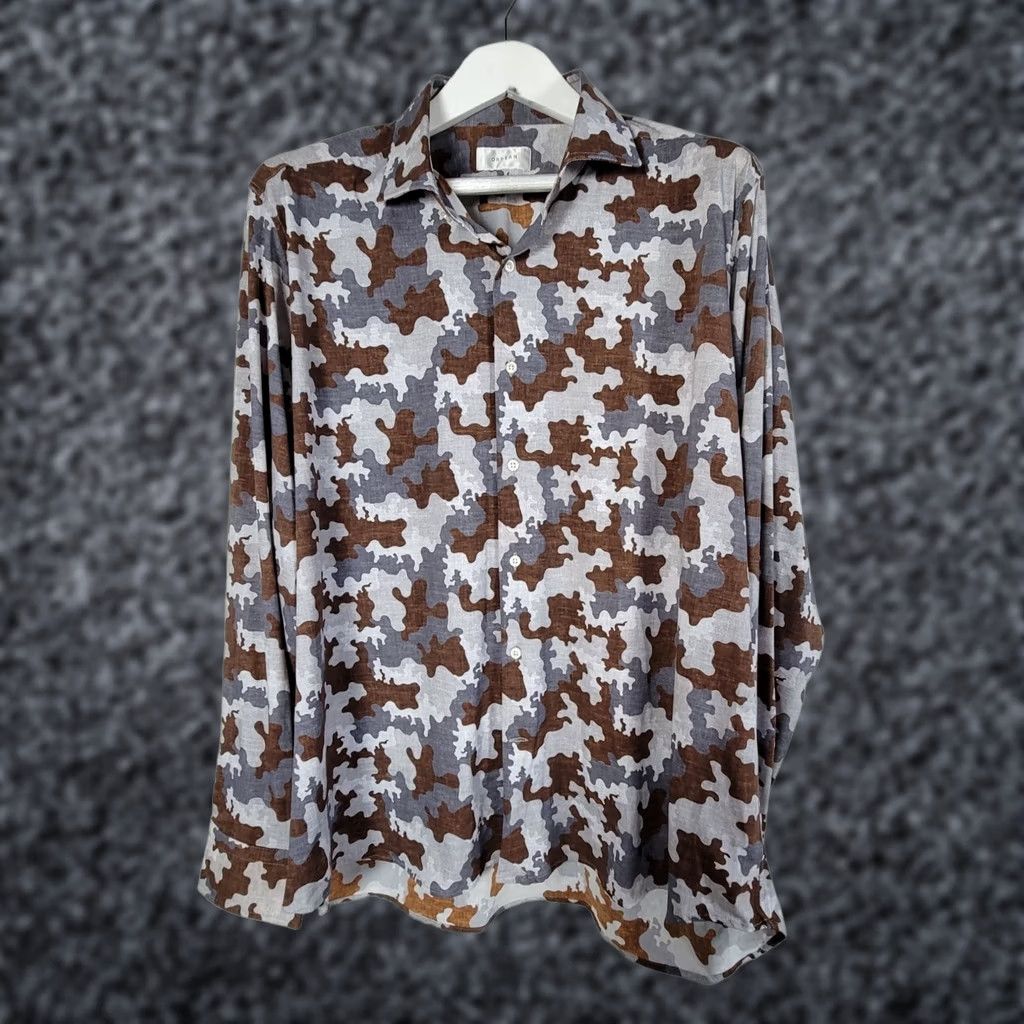 Vintage Ordean Mens Camouflage Button-Up Shirt XXL Long Sleeve Lightweight Casual Wear Size US XXL / EU 58 / 5 - 1 Thumbnail