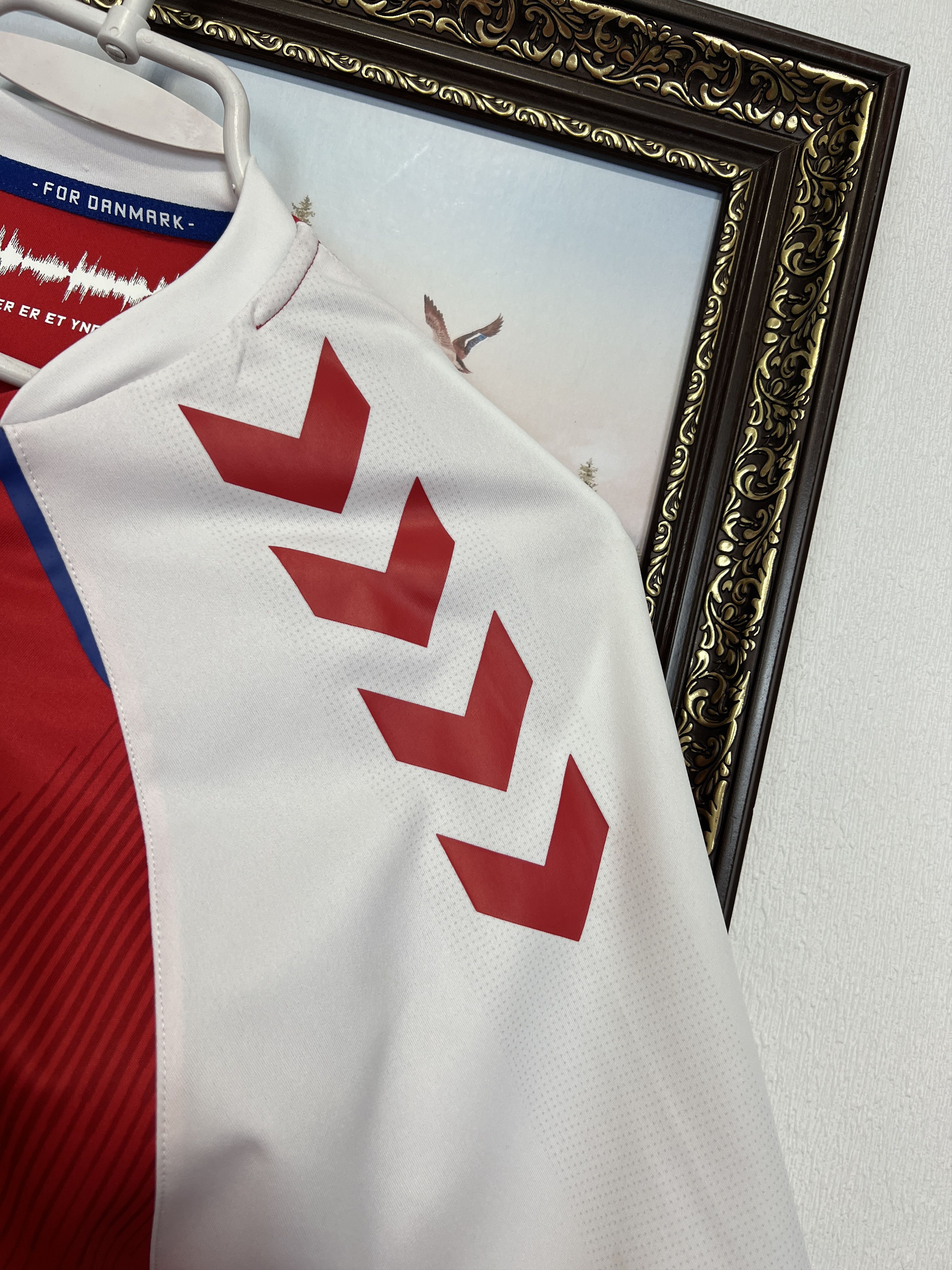 Hummel Denmark football shirt Soccer #19 Wind Jersey Trikot Rare Size US XL / EU 56 / 4 - 4 Thumbnail
