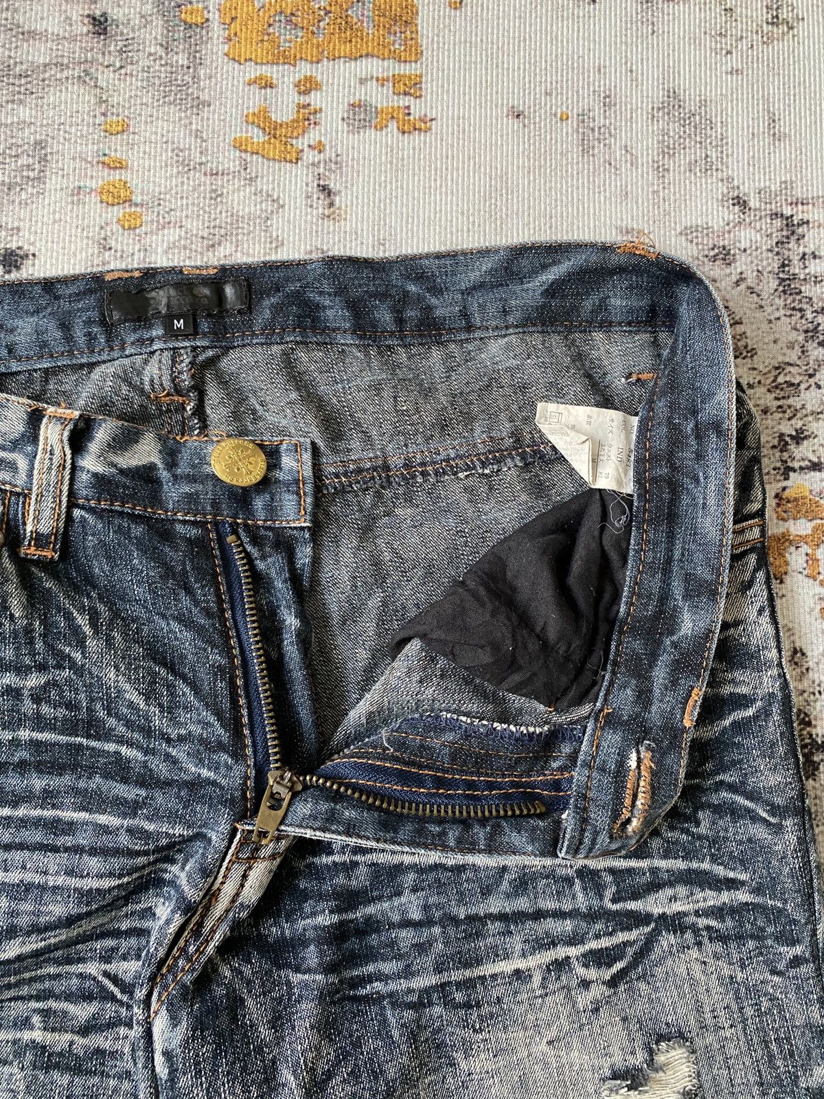 Japanese Brand Black Baccara Honey Comb Claws Mark Distressed Flare Denim Size US 30 / EU 46 - 12 Thumbnail