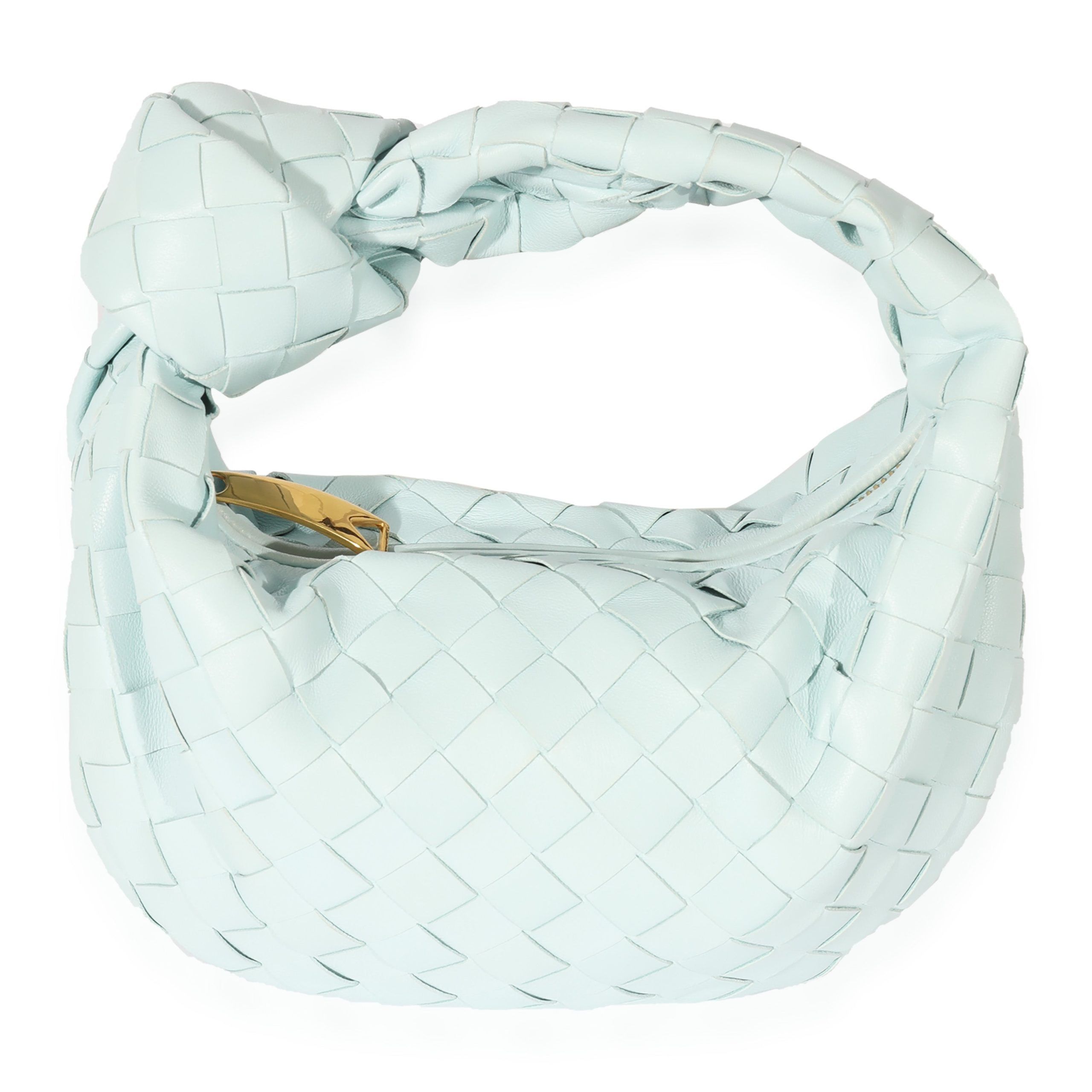 image of Bottega Veneta Teal Washed Intrecciato Leather Mini Jodie in Blue, Women's